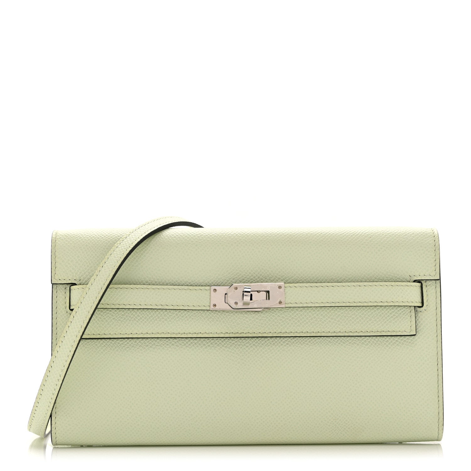 エルメス ケリートゥーゴー 長財布 Vert Fizz エプソン シルバー金具 HERMES KELLY TO GO WALLET VERT FIZZ EPSOM SILVER HARDWARE