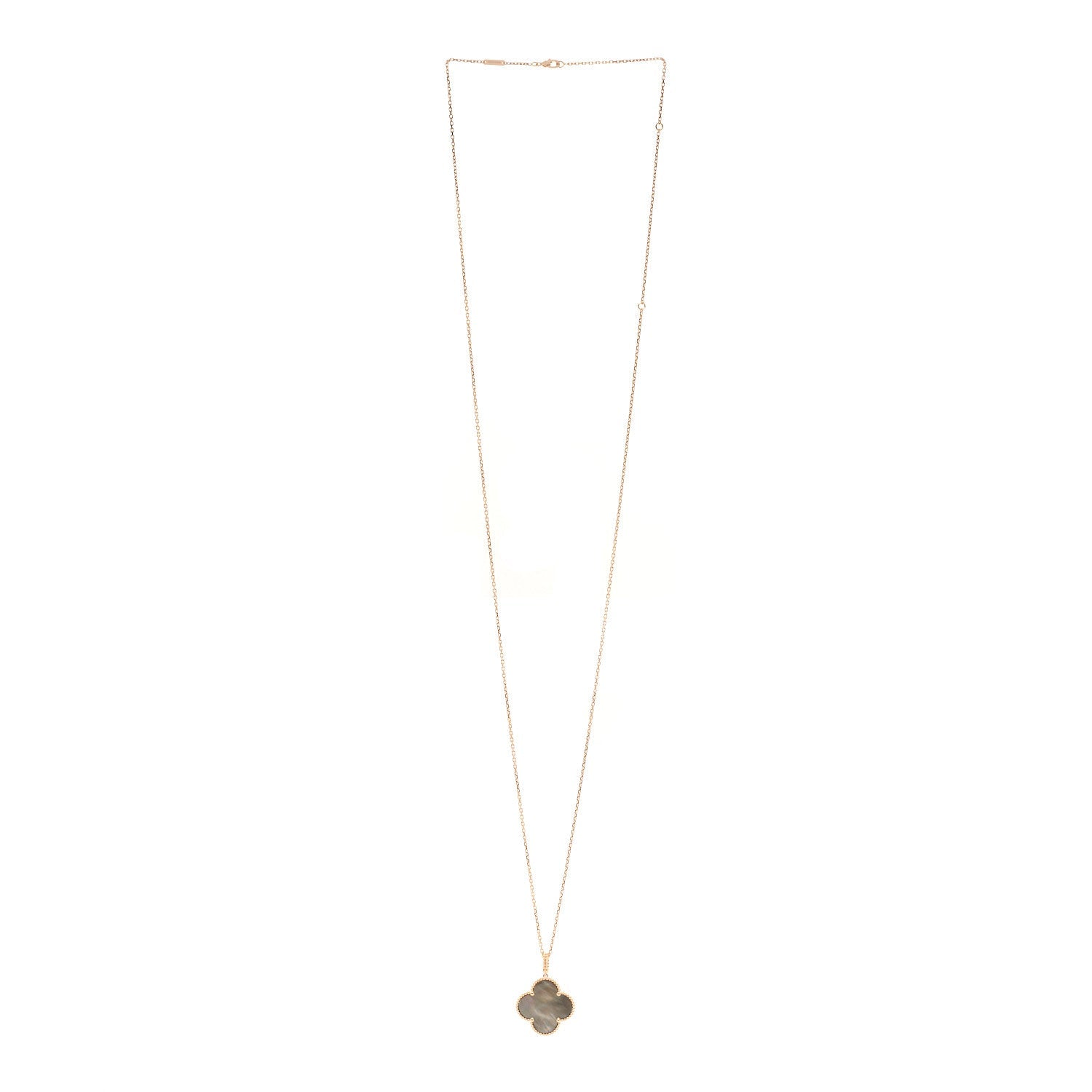 Van Cleef & Arpels 18K Rose Gold Gray Mother-of-Pearl Magic Alhambra Long Necklace
