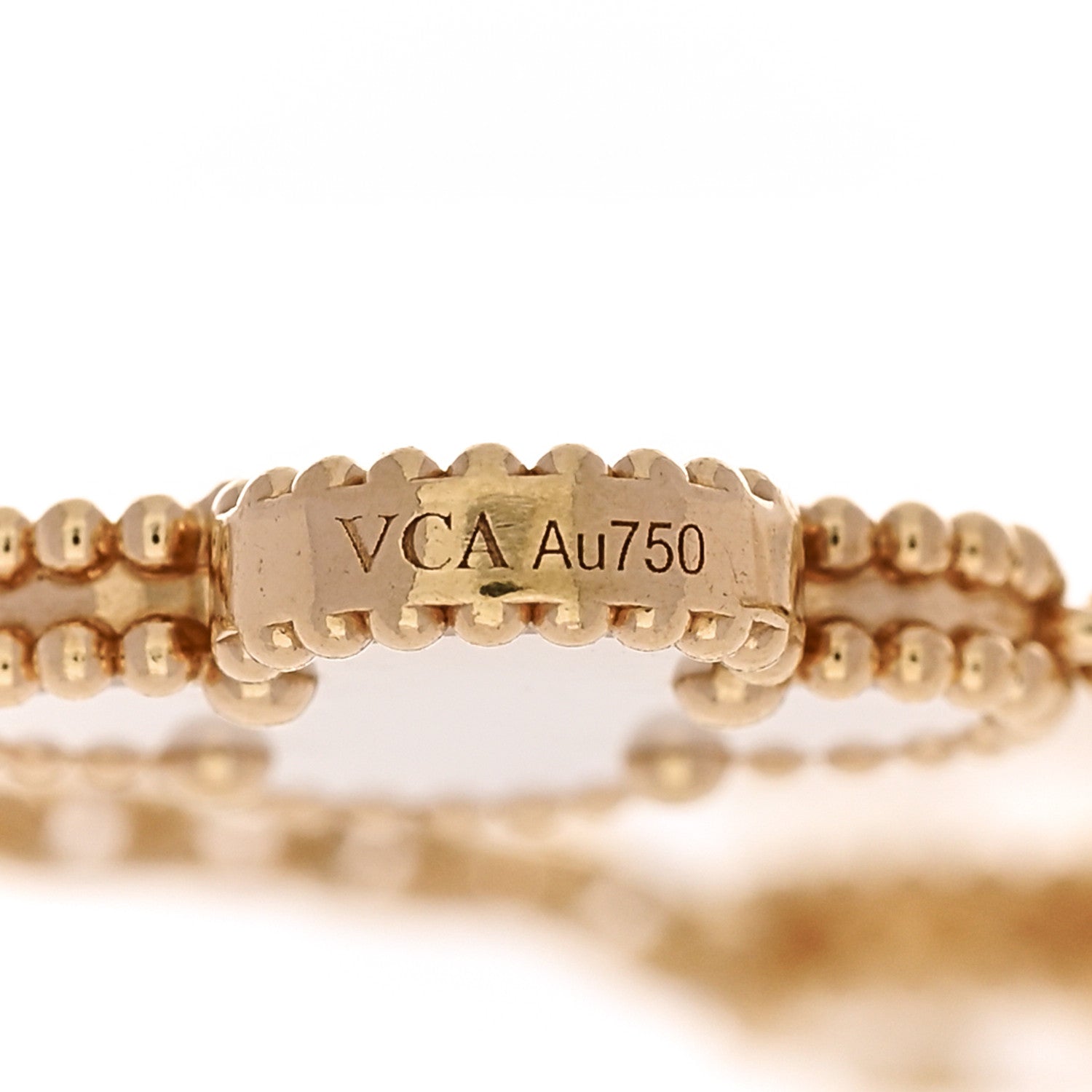 Van Cleef & Arpels 18K Yellow Gold Mother-of-Pearl 5-Motif Vintage Alhambra Bracelet