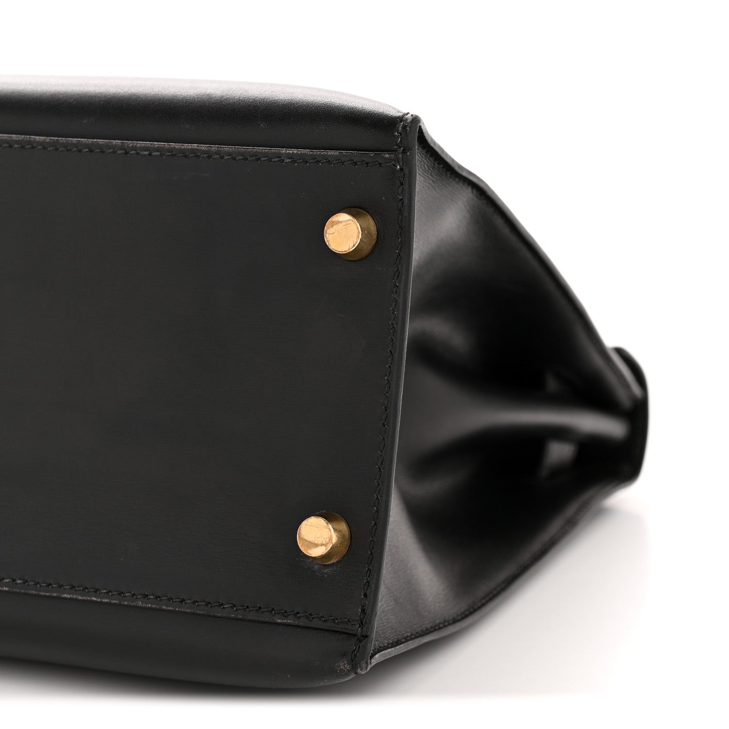 HERMES KELLY 32 SELLIER BLACK SOMBRERO GOLD HARDWARE