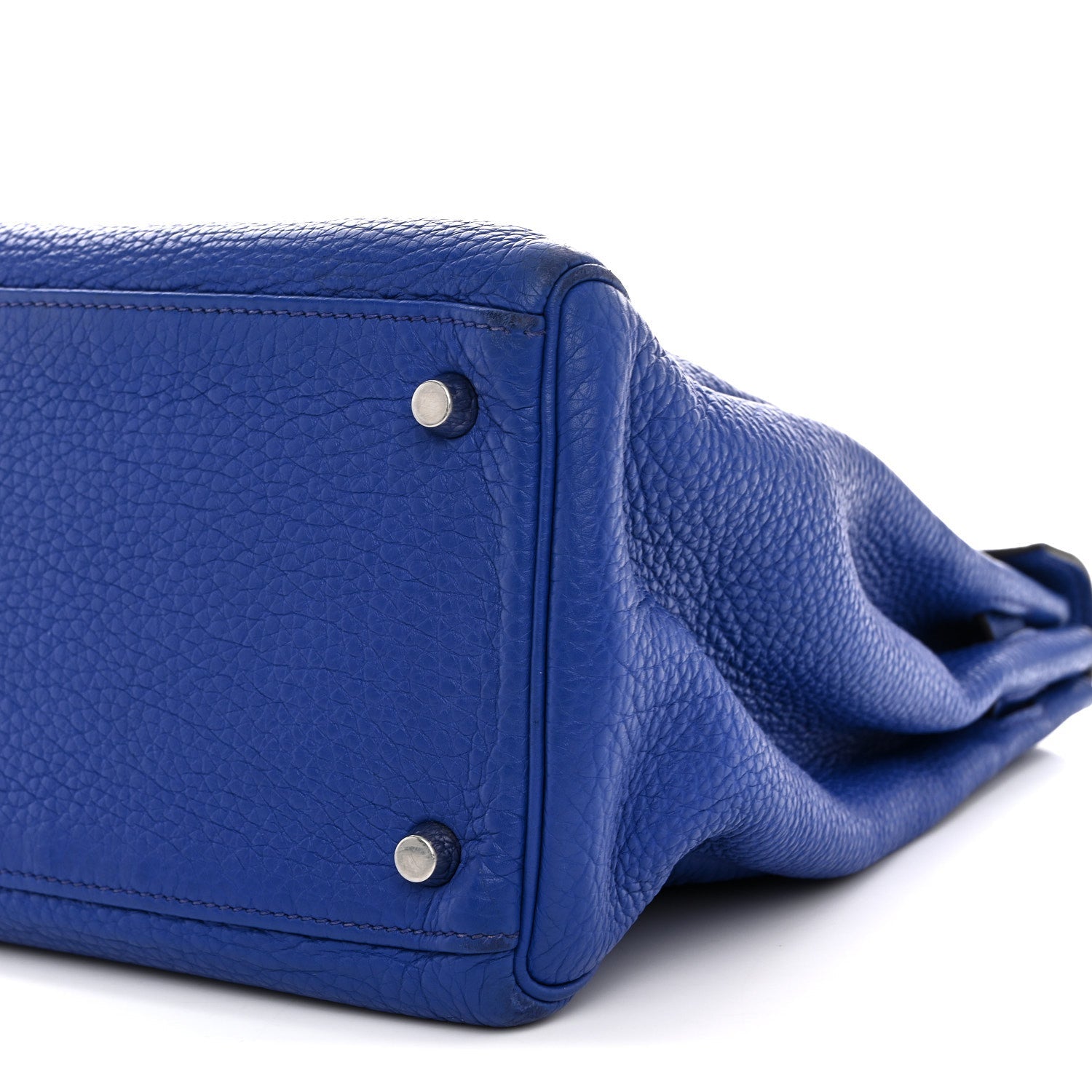 HERMES KELLY 35 RETOURNE BLEU ELECTRIQUE TOGO SILVER HARDWARE