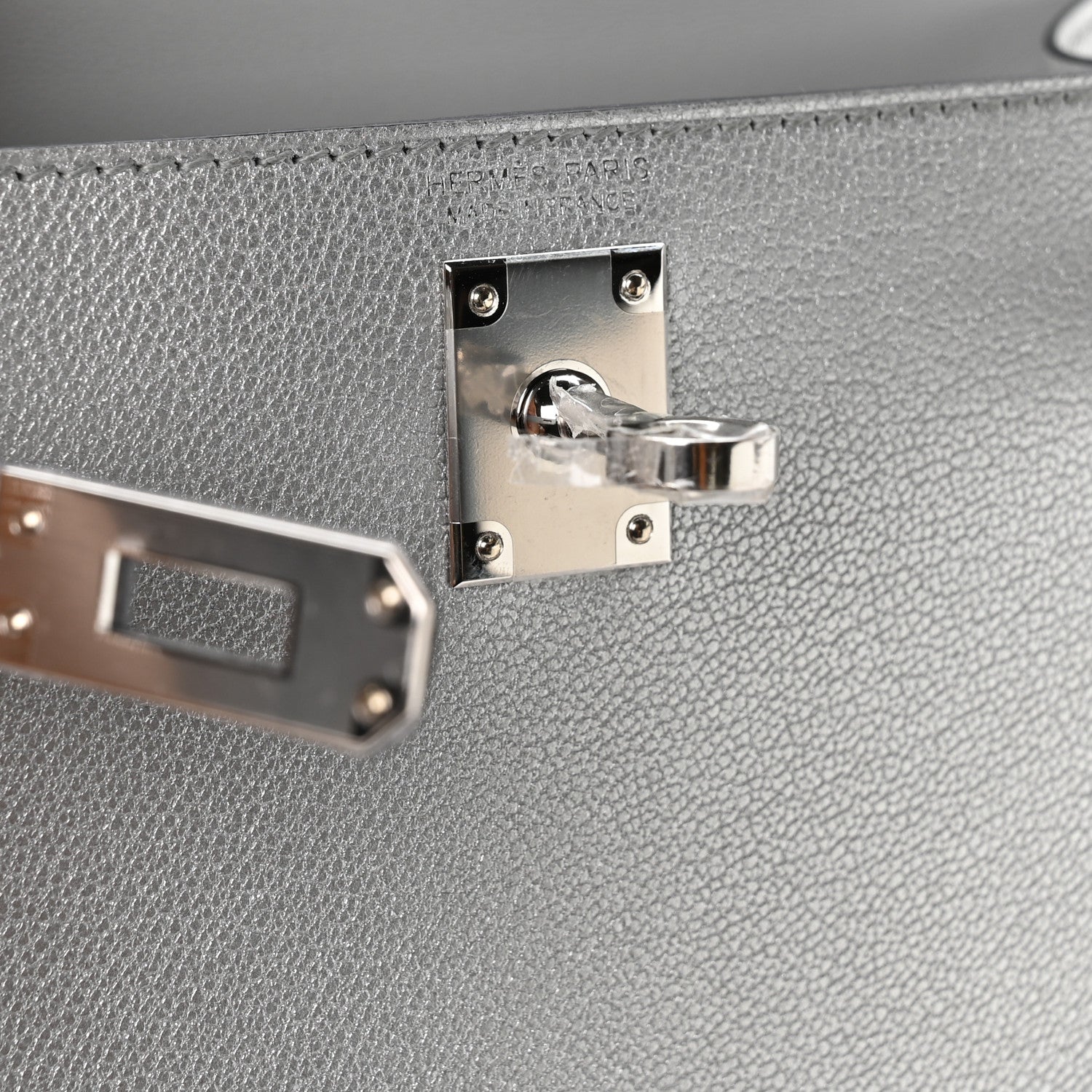 Hermès Mini Kelly 20 Sellier Argent Chevre Silver Hardware