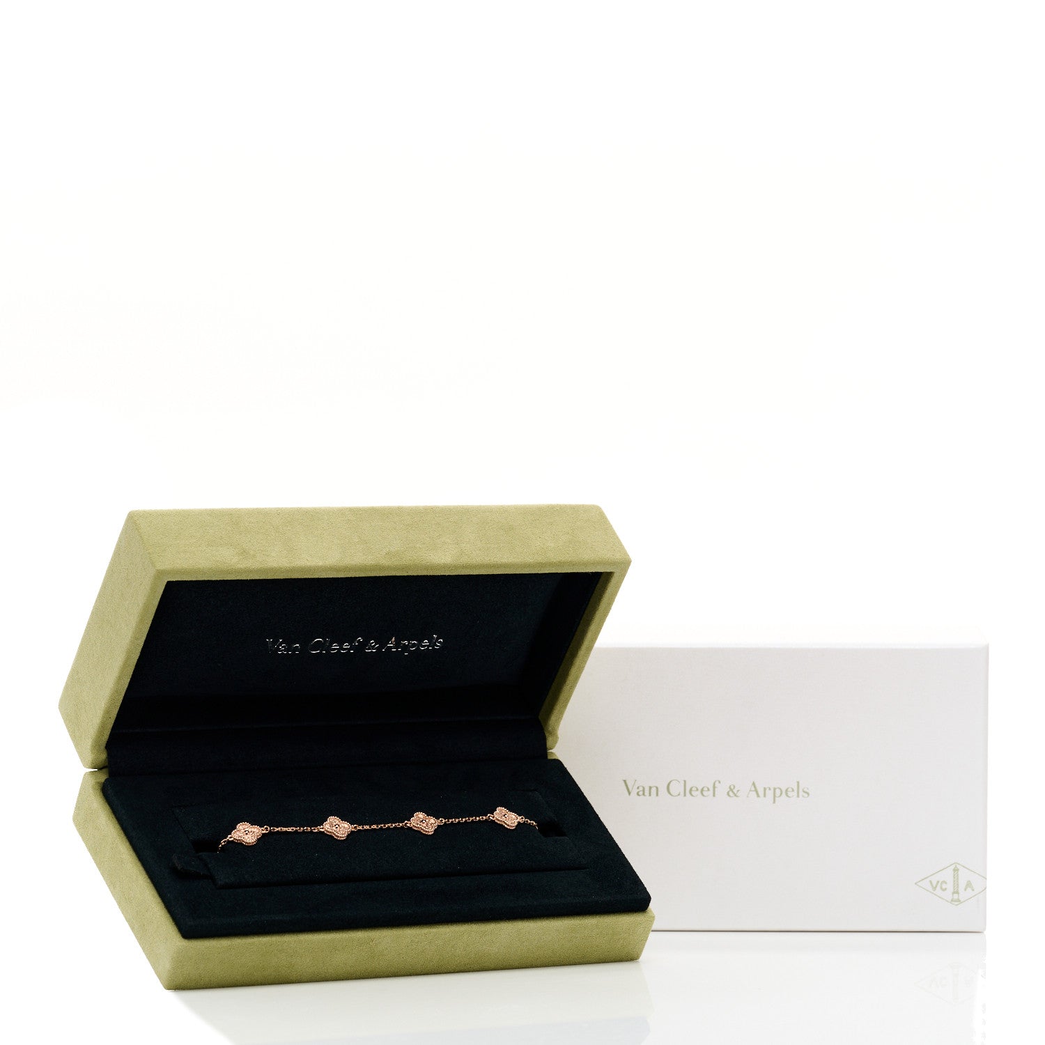 Van Cleef & Arpels 18K Rose Gold 6 Motif Sweet Alhambra Bracelet