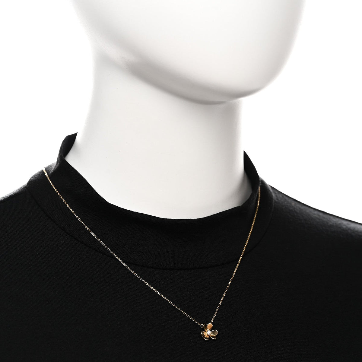 Van Cleef & Arpels Mini Frivole Pendant Necklace Diamond 18K Yellow Gold