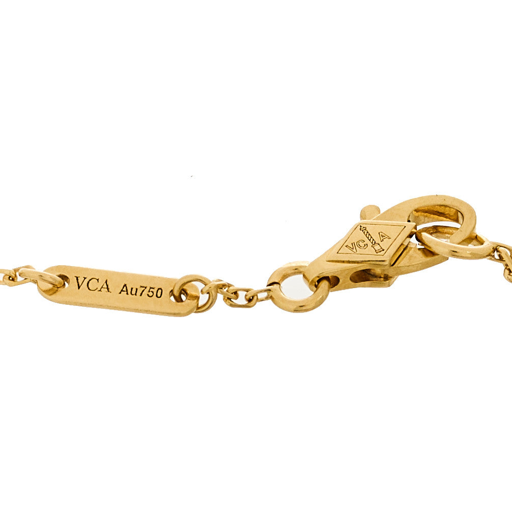 Van Cleef & Arpels 18K Yellow Gold Mother-of-Pearl Sweet Alhambra Butterfly Bracelet