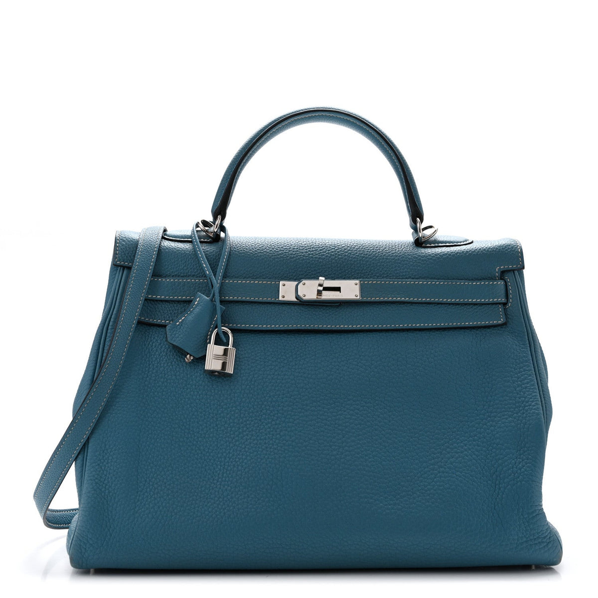 エルメス ケリー 35 内縫い Blue Jean トリヨンクレマンス シルバー金具 HERMES KELLY 35 RETOURNE BLUE JEAN TAURILLON CLEMENCE SILVER HARDWARE