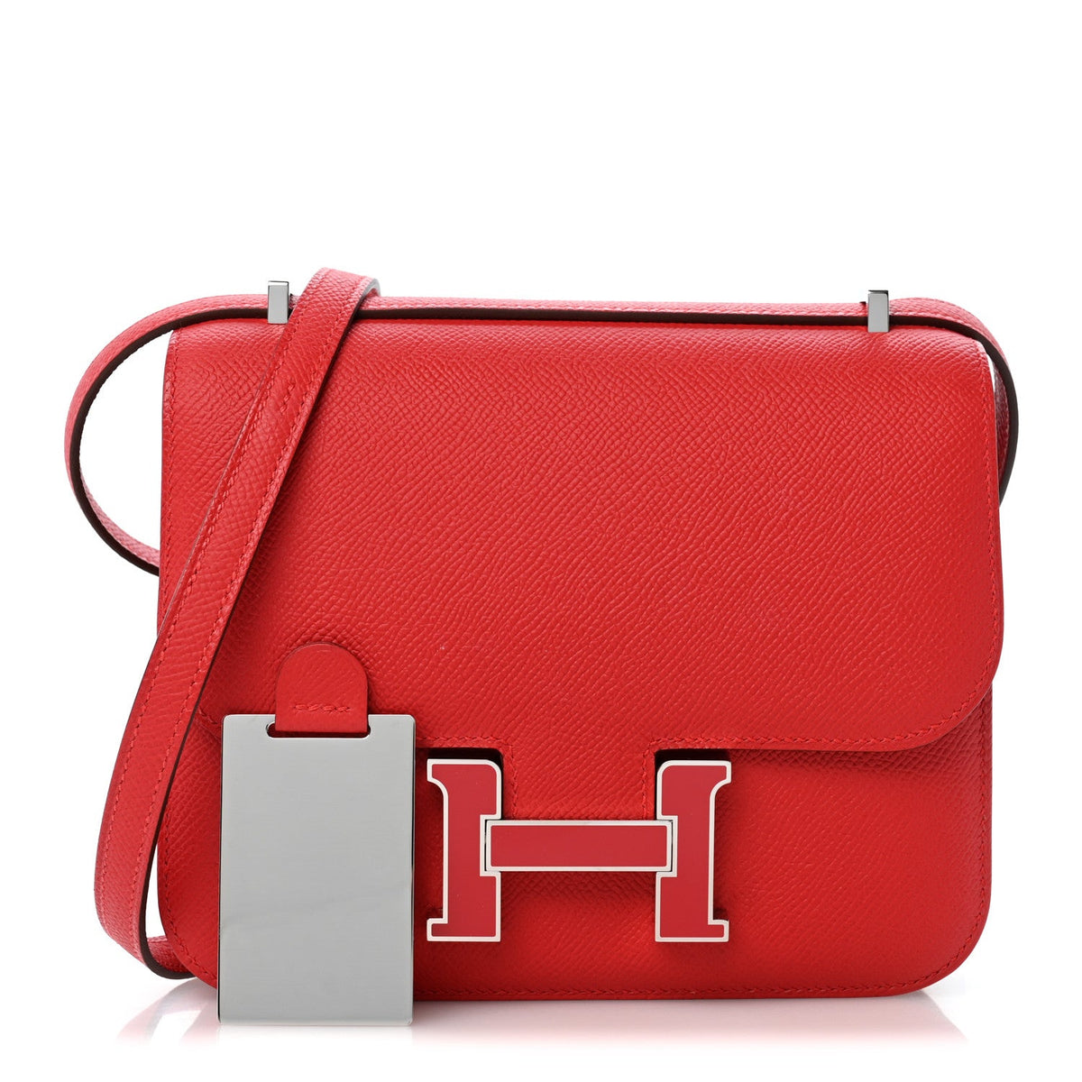 エルメス ミニコンスタンス 18 Rouge De Coeur Rubis エプソン レッドエナメル金具 HERMES MINI CONSTANCE 18 ROUGE DE COEUR RUBIS EPSOM