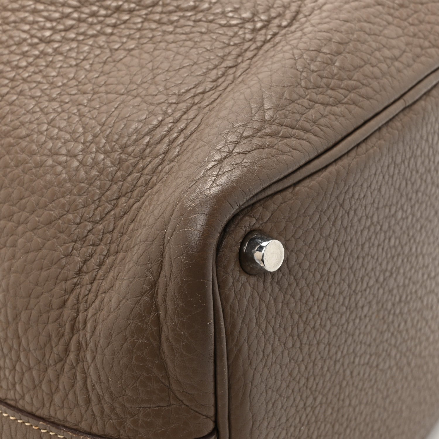 HERMES PICOTIN LOCK PM 18 ETOUPE TAURILLON CLEMENCE SILVER HARDWARE