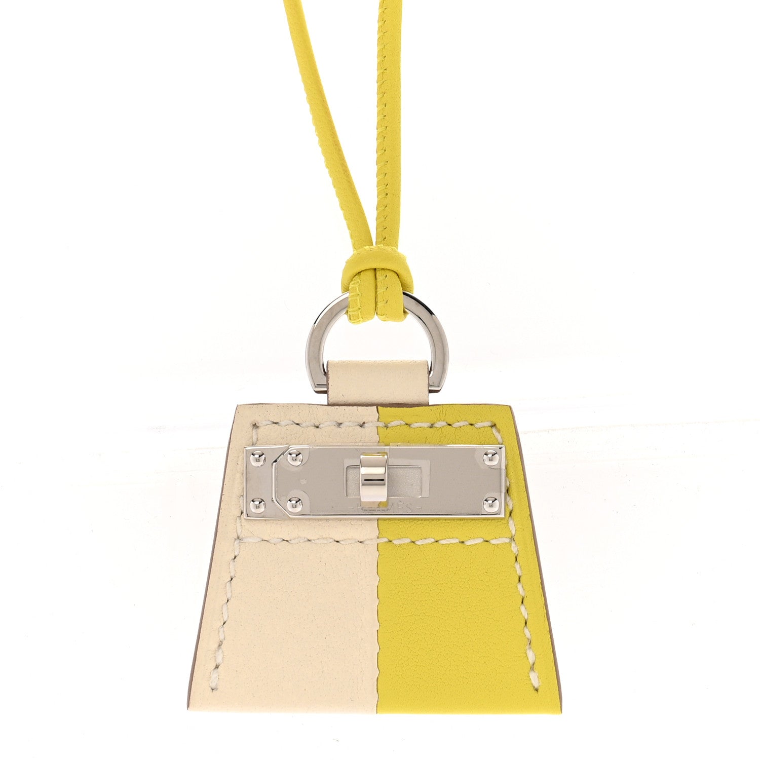 Hermès Swift Mon Petit Small Kelly Pendant Necklace Nata Lime