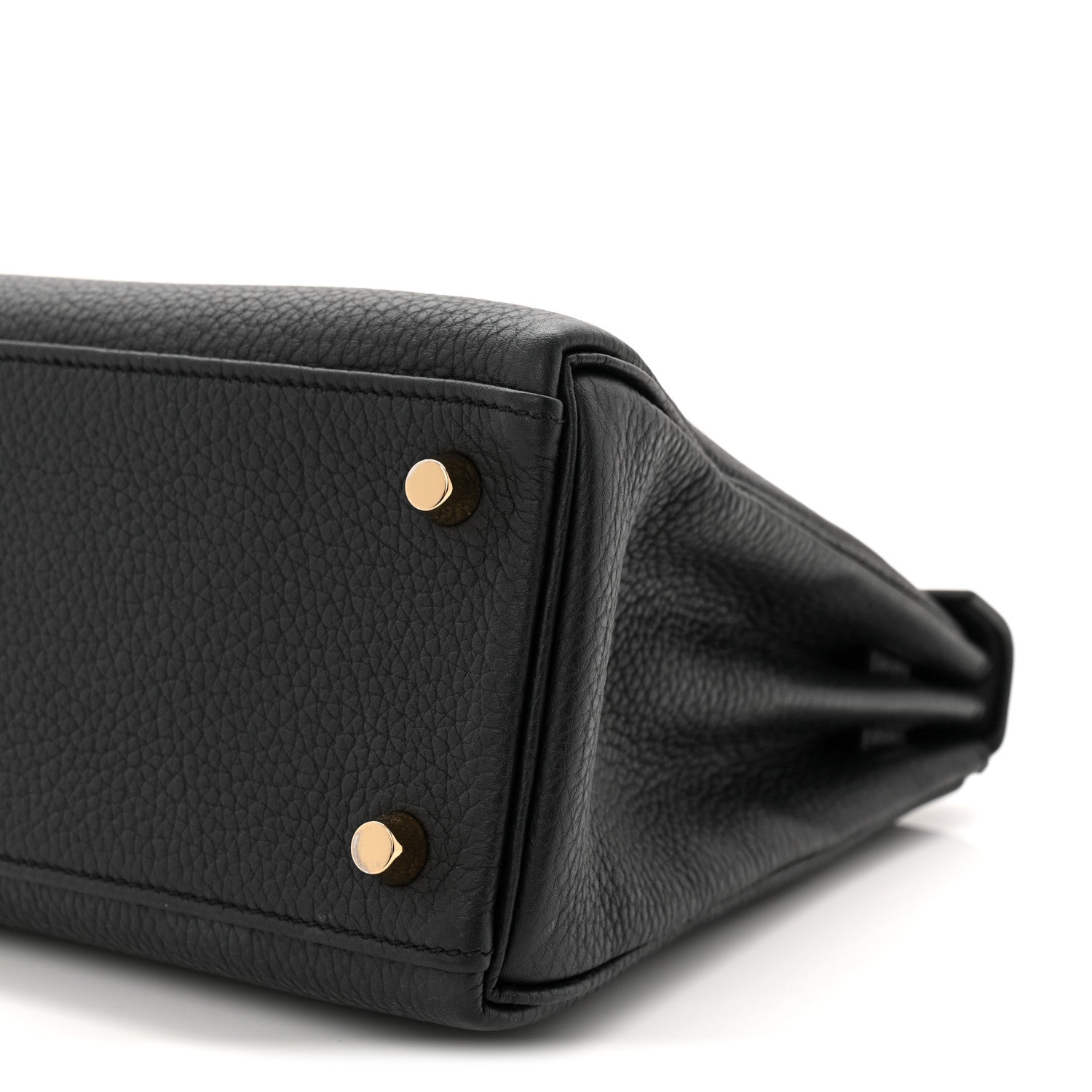 HERMES KELLY 25 RETOURNE BLACK TOGO GOLD HARDWARE
