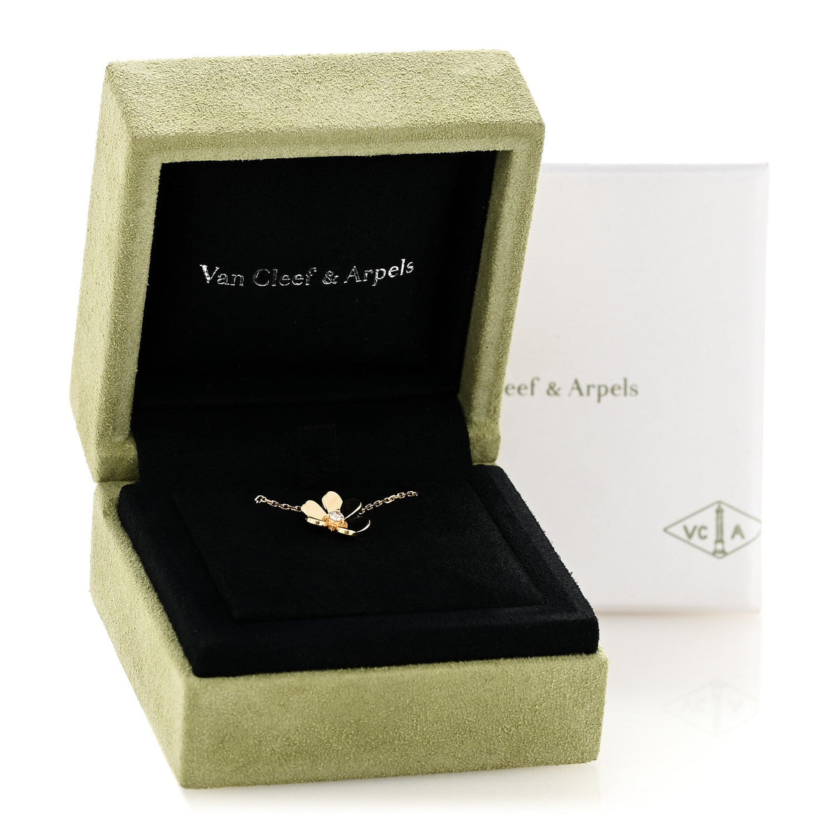 Van Cleef & Arpels Mini Frivole Pendant Necklace Diamond 18K Yellow Gold