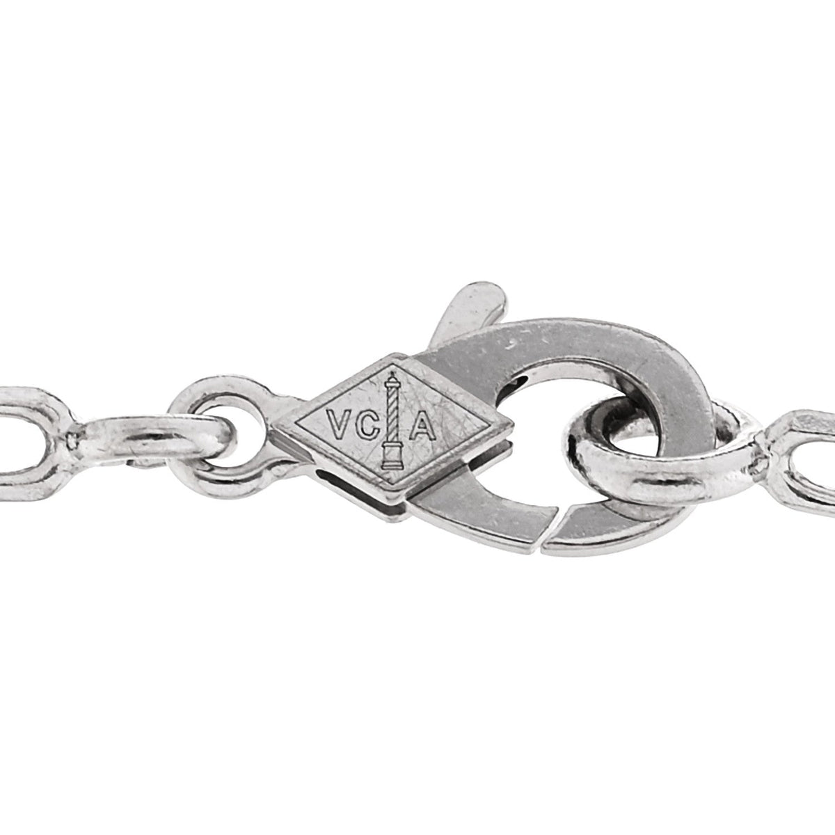 VAN CLEEF & ARPELS VINTAGE ALHAMBRA 5 MOTIFS BRACELET MOTHER OF PEARL 18K WHITE GOLD