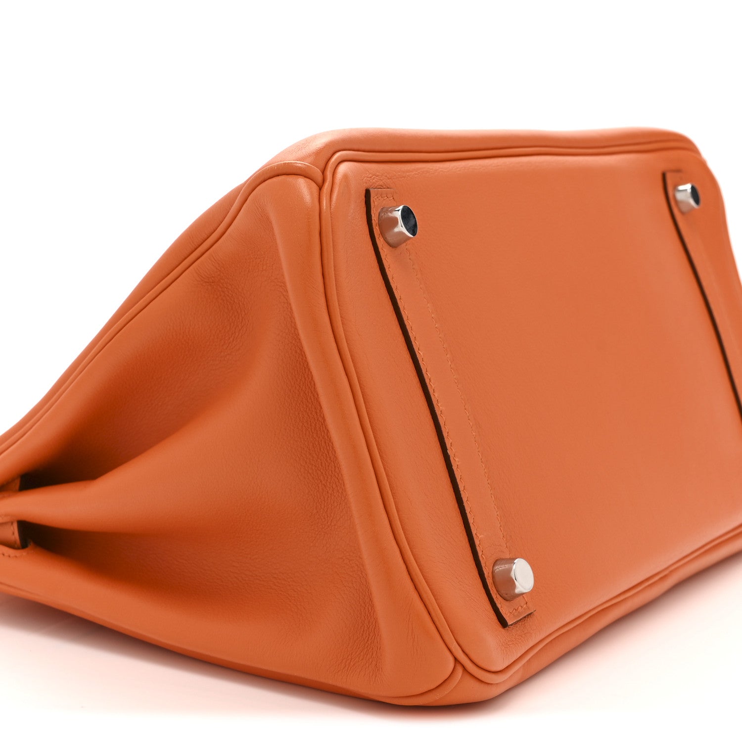 HERMES BIRKIN 30 ORANGE SWIFT SILVER HARDWARE