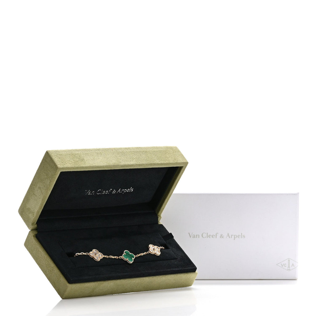 Van Cleef & Arpels Vintage Alhambra 5 Motifs Bracelet Multicolor 18K Yellow Gold