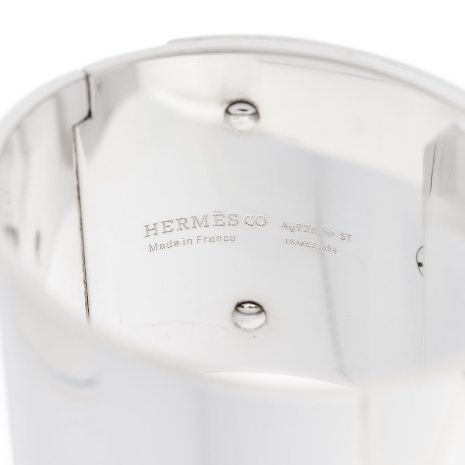 Hermes Sterling Silver GM Kelly Bracelet ST