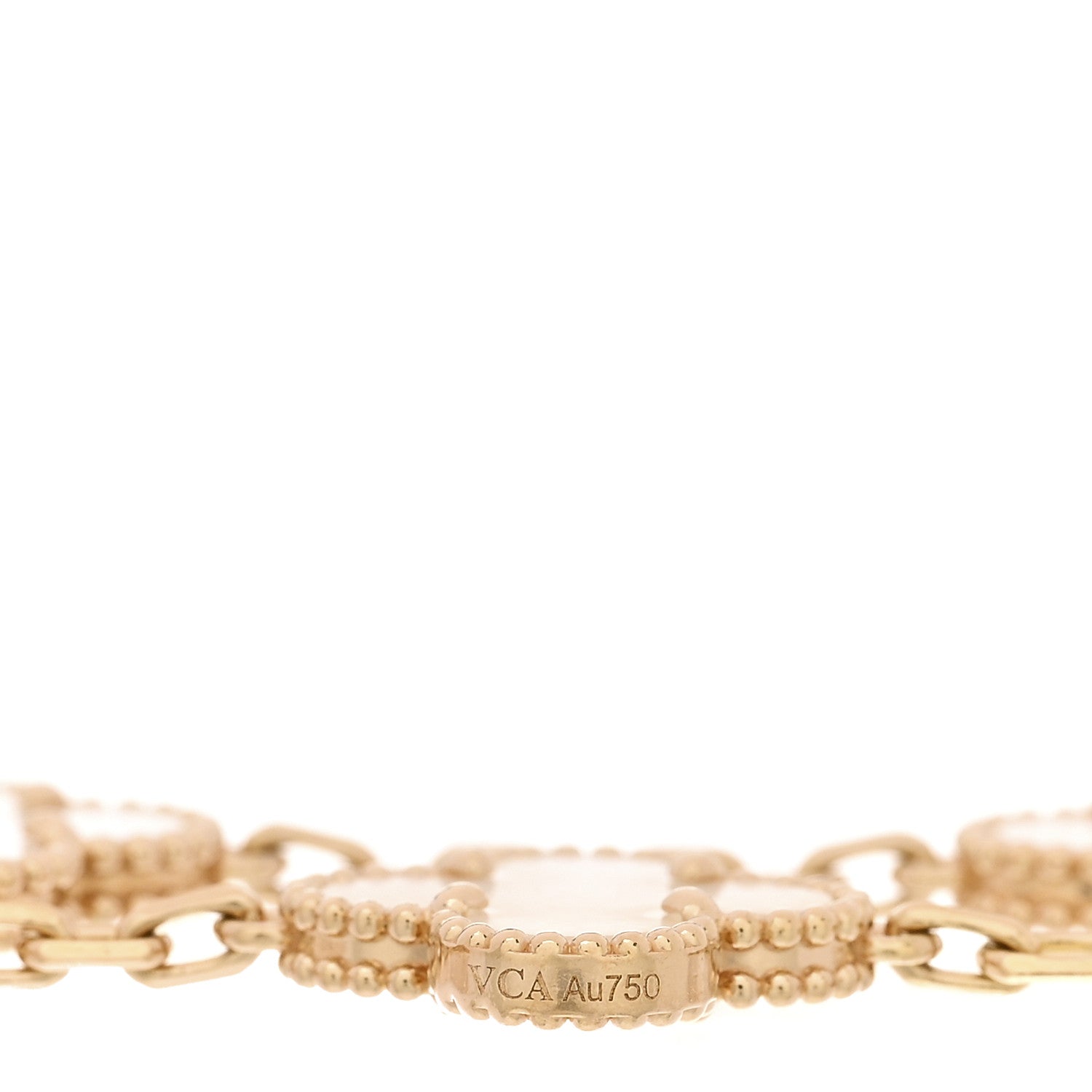 ヴァンクリーフ&アーペル ヴィンテージアルハンブラ 5モチーフ ブレスレット マザーオブパール 18K イエローゴールド VAN CLEEF & ARPELS VINTAGE ALHAMBRA 5 MOTIFS BRACELET MOTHER OF PEARL 18K YELLOW GOLD