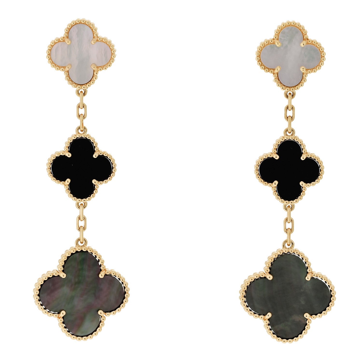 ヴァンクリーフ&アーペル マジックアルハンブラ 3モチーフ ピアス マルチカラー 18K イエローゴールド VAN CLEEF & ARPELS MAGIC ALHAMBRA 3 MOTIFS EARRINGS MULTICOLOR 18K YELLOW GOLD
