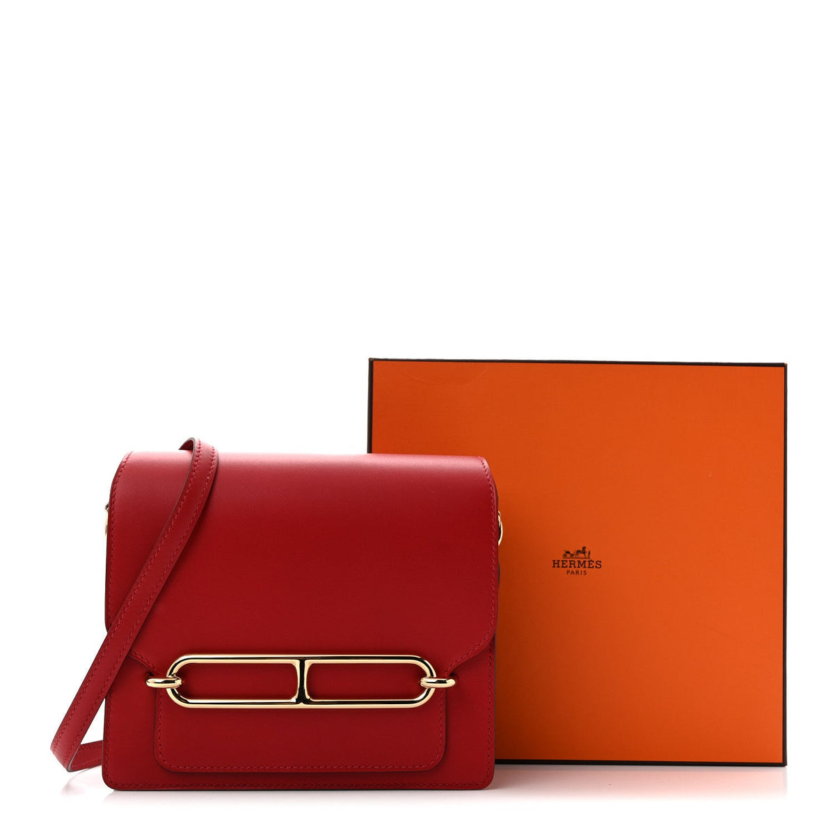 Hermes Mini Roulis Rouge Piment Allegro Gold Hardware