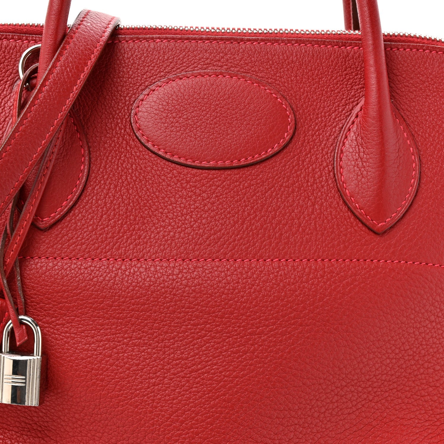 HERMES BOLIDE 31 ROUGE GARANCE TAURILLON CLEMENCE SILVER HARDWARE