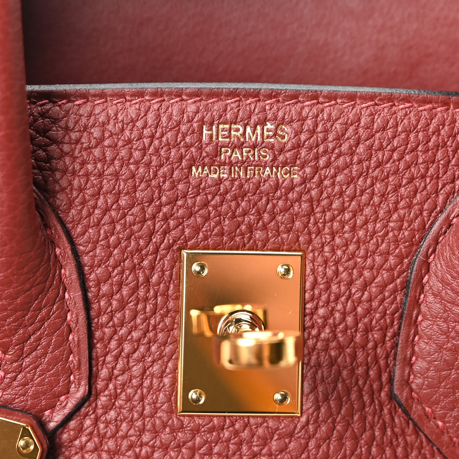 HERMES BIRKIN 25 ROUGE H TOGO GOLD HARDWARE