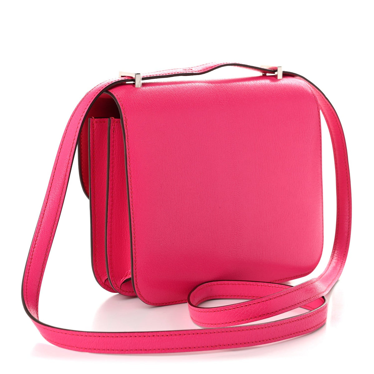 エルメス ミニコンスタンス 18 Rose Pop シェーブル シャムキラ シルバー金具 HERMES MINI CONSTANCE 18 ROSE POP CHEVRE CHAMKILA SILVER HARDWARE