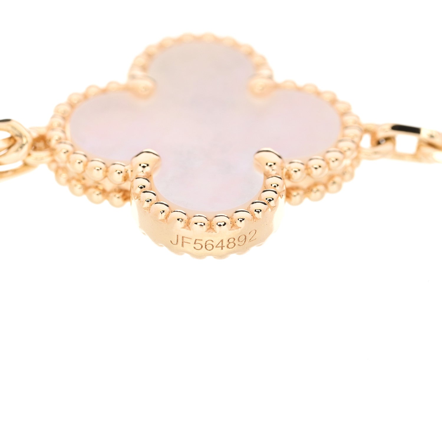 Van Cleef & Arpels 18K Yellow Gold Mother-of-Pearl 5-Motif Vintage Alhambra Bracelet