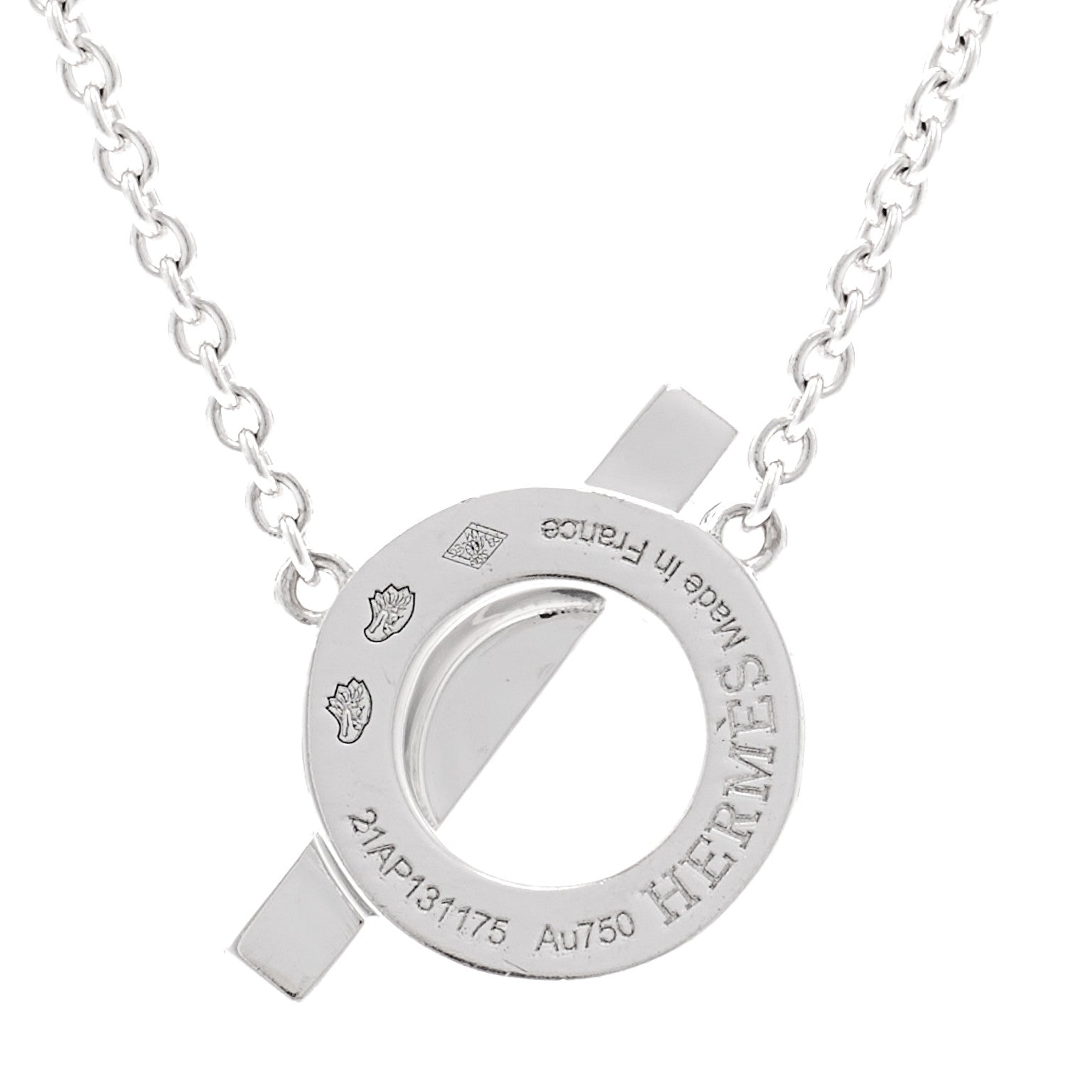 エルメス 18Kホワイトゴールド ダイヤモンド フィネス ペンダントネックレス