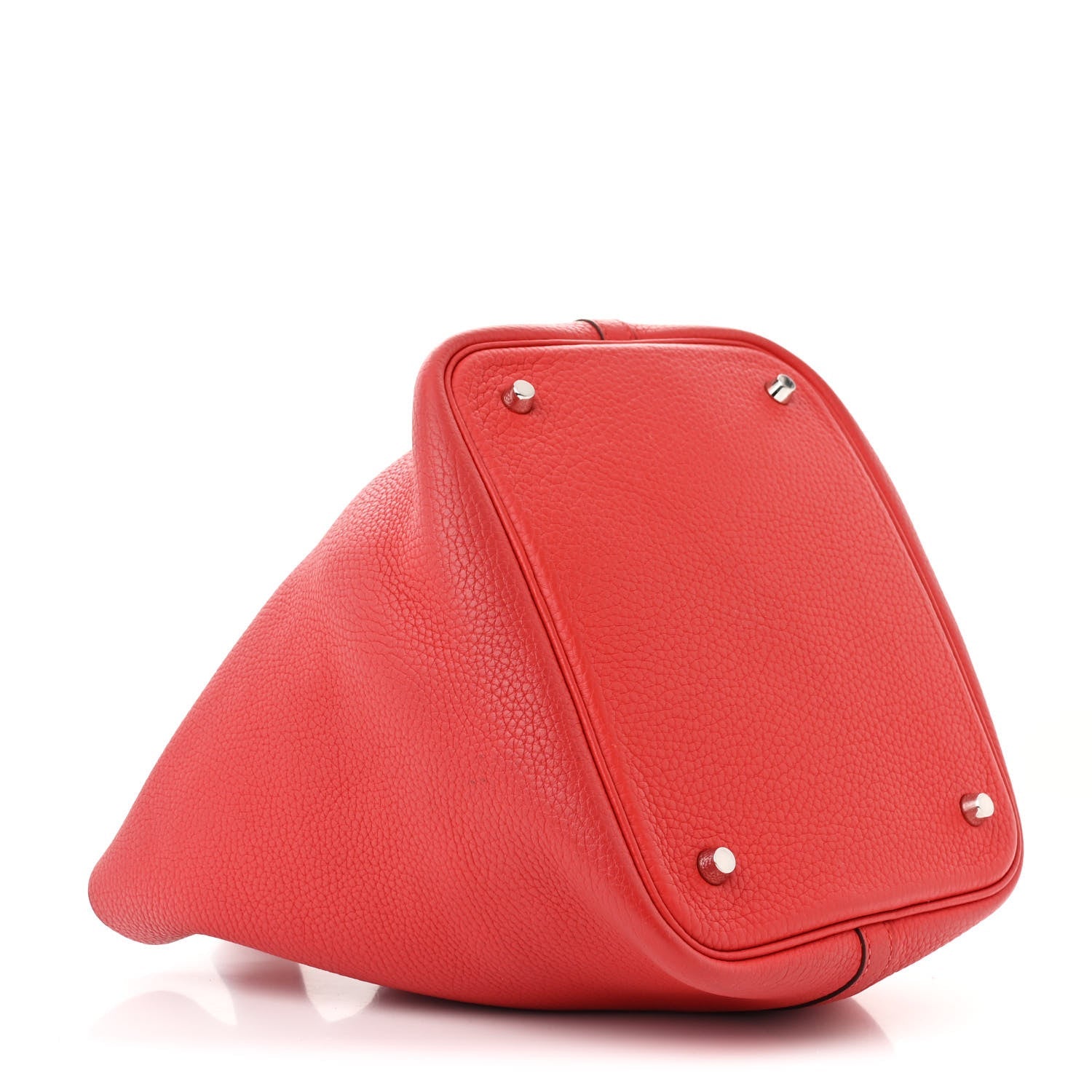 HERMES PICOTIN LOCK MM 22 ROUGE PIVOINE TAUILLON CLEMENCE SILVER HARDWARE