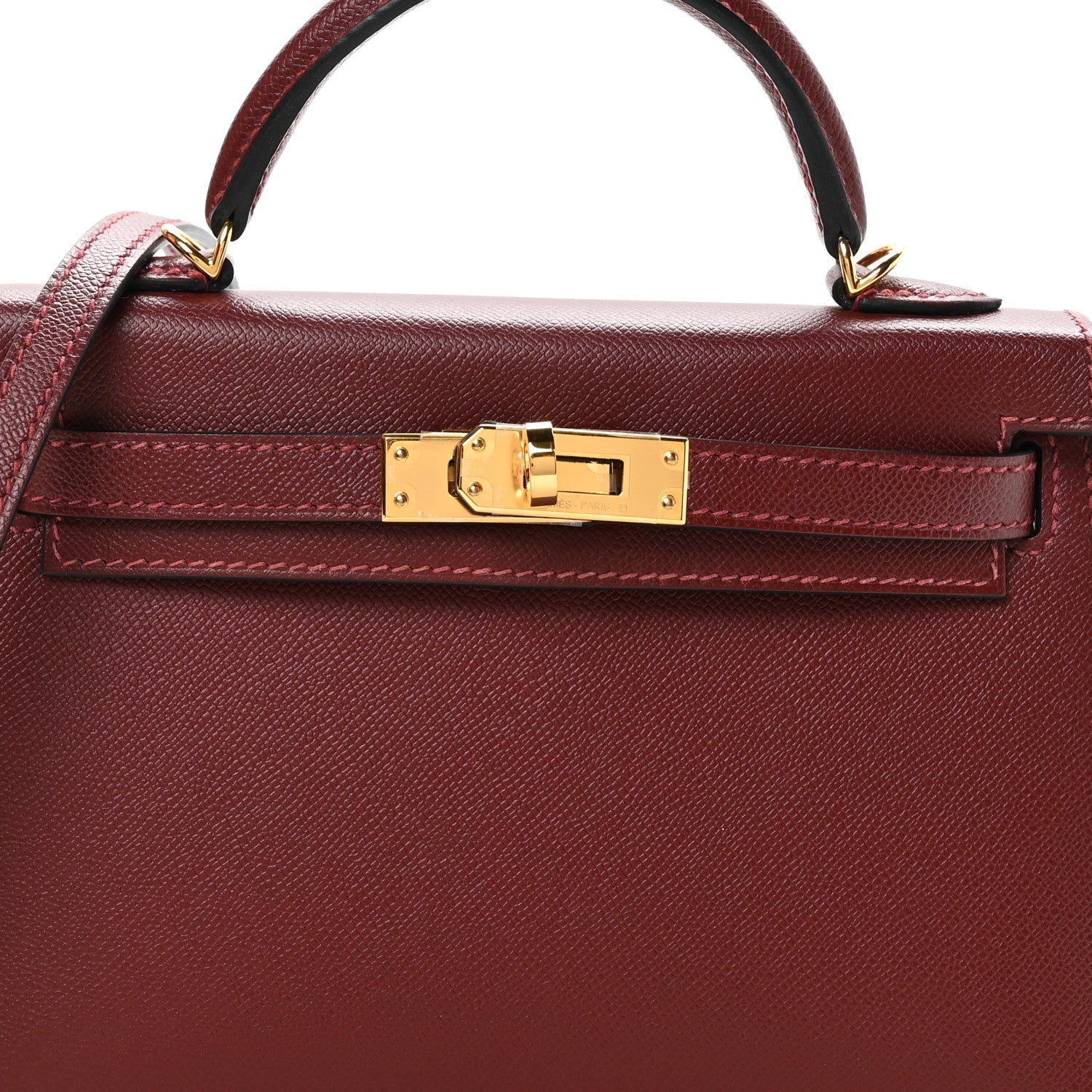 HERMES KELLY 20 SELLIER ROUGE H MADAME CALF GOLD HARDWARE