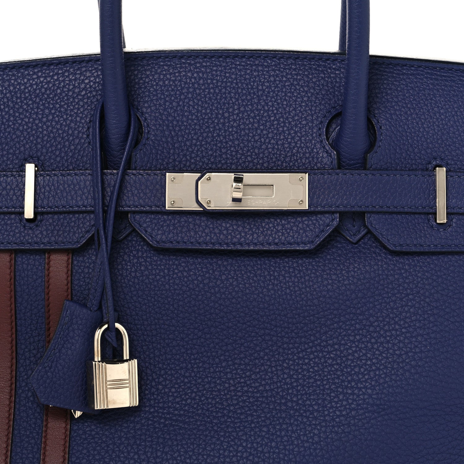 HERMES BIRKIN 30 BLEU ENCRE ROUGE H SWIFT TOGO SILVER HARDWARE