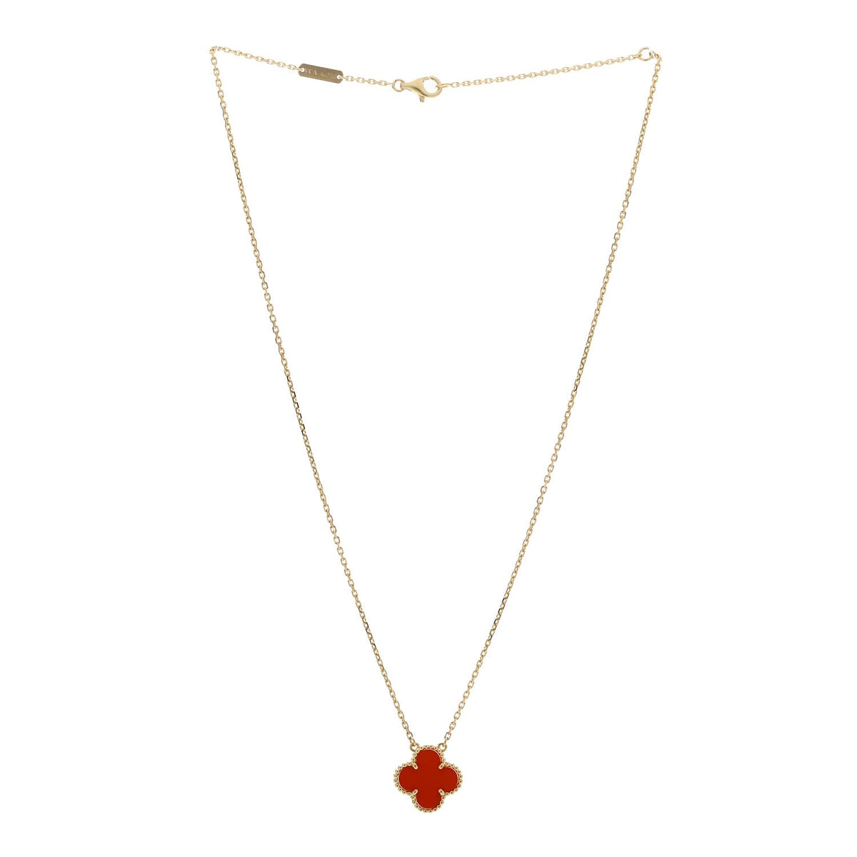 ヴァンクリーフ&アーペル ヴィンテージアルハンブラ ペンダントネックレス カーネリアン 18K イエローゴールド VAN CLEEF & ARPELS VINTAGE ALHAMBRA PENDANT NECKLACE CARNELIAN 18K YELLOW GOLD