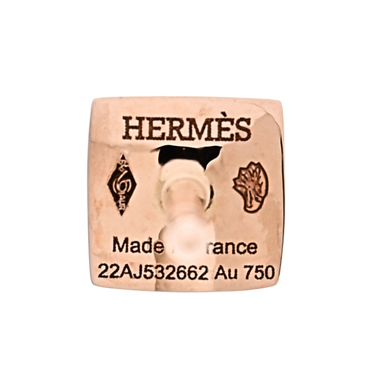 エルメス クルードゥH ピアス 18K ローズゴールド HERMES CLOU D'H EARRINGS 18K ROSE GOLD
