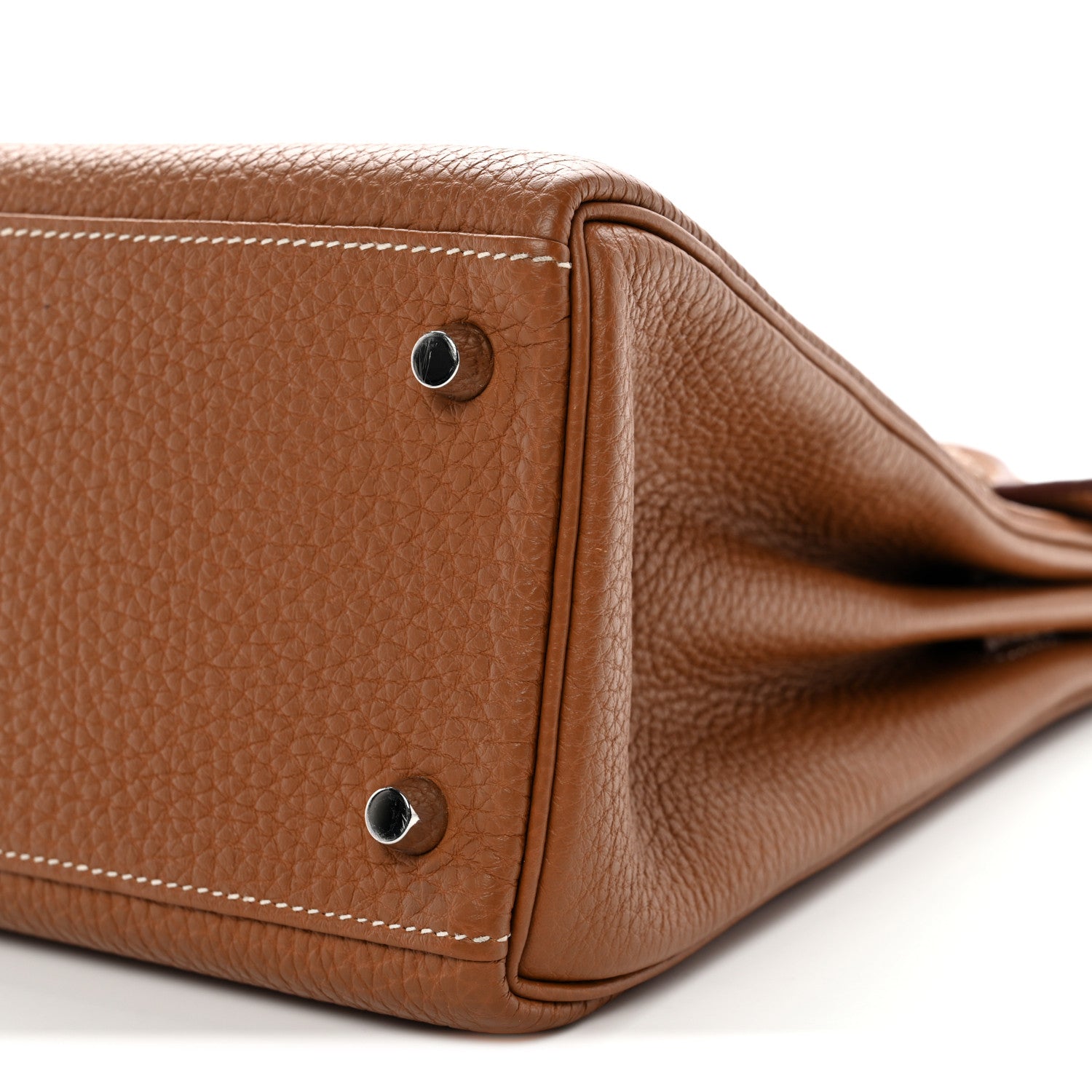 HERMES KELLY 28 RETOURNE GOLD TOGO SILVER HARDWARE