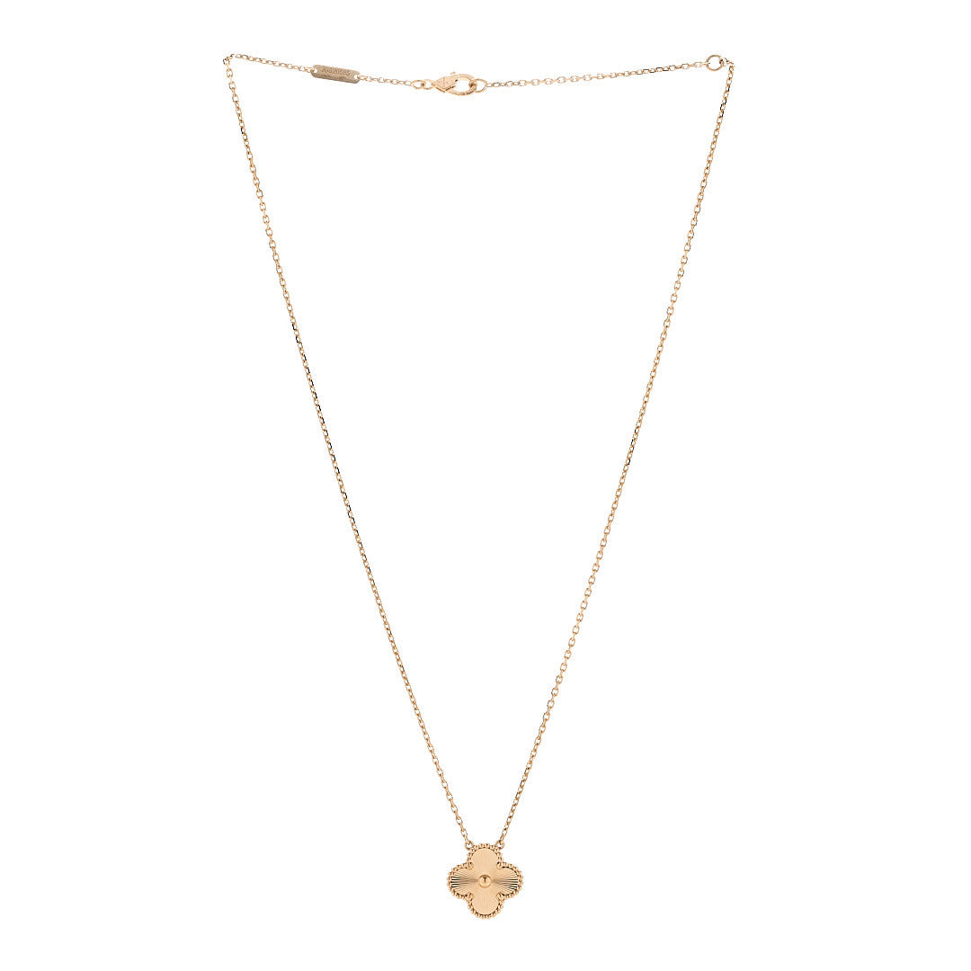 ヴァンクリーフ&アーペル ヴィンテージアルハンブラ ペンダントネックレス ギョーシェ 18K イエローゴールド VAN CLEEF & ARPELS VINTAGE ALHAMBRA PENDANT NECKLACE GUILLOCHÉ 18K YELLOW GOLD
