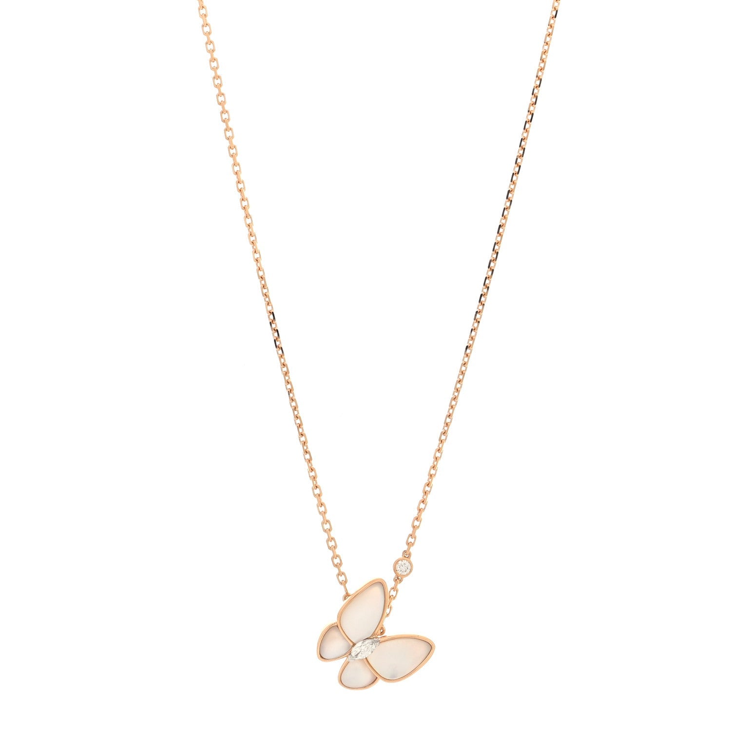 ヴァンクリーフ&アーペル ツーバタフライ ペンダントネックレス マルチカラー 18K ローズゴールド VAN CLEEF & ARPELS TWO BUTTERFLY PENDANT NECKLACE MULTICOLOR 18K ROSE GOLD