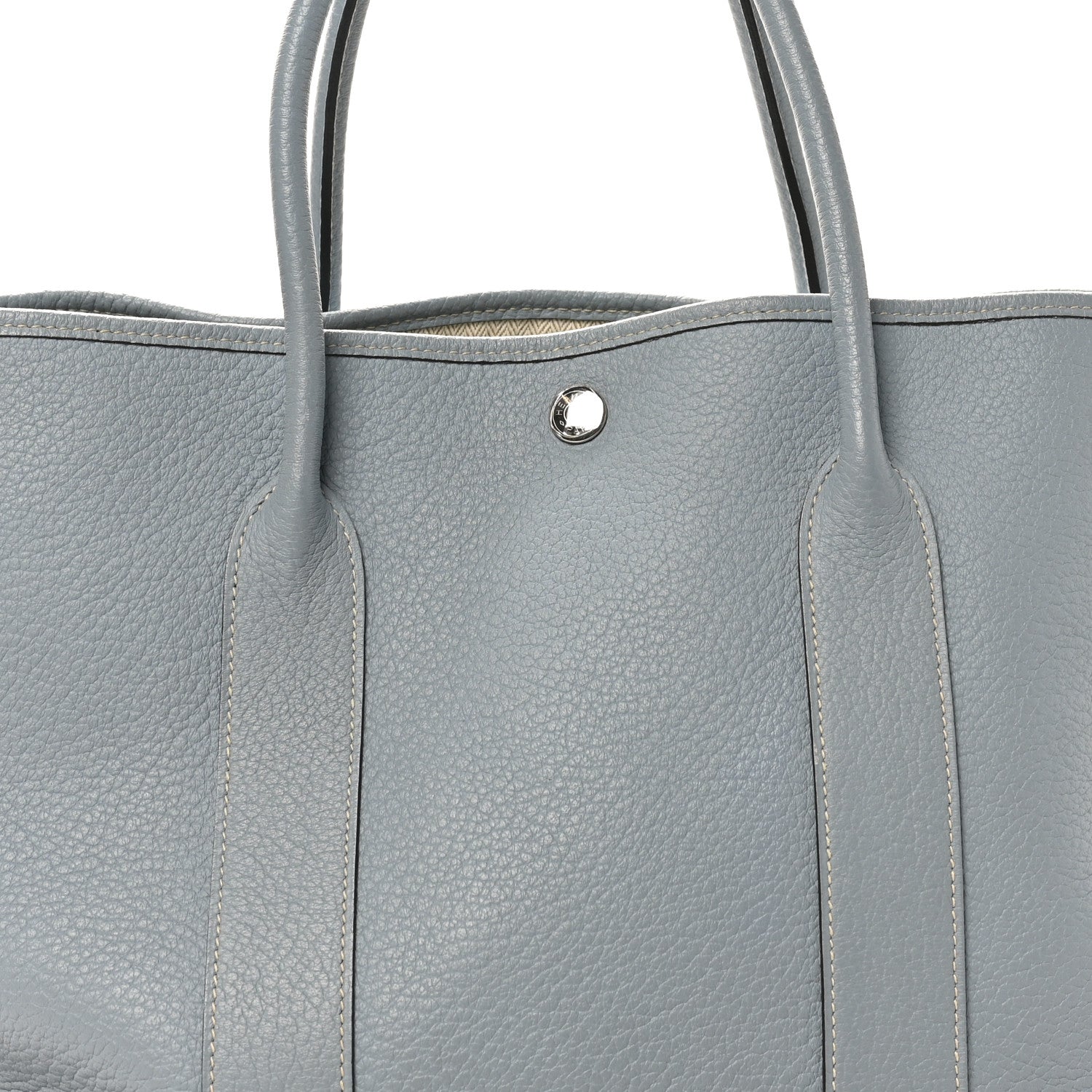 HERMES GARDEN PARTY 36 CIEL BUFFLE SINDHU SILVER HARDWARE
