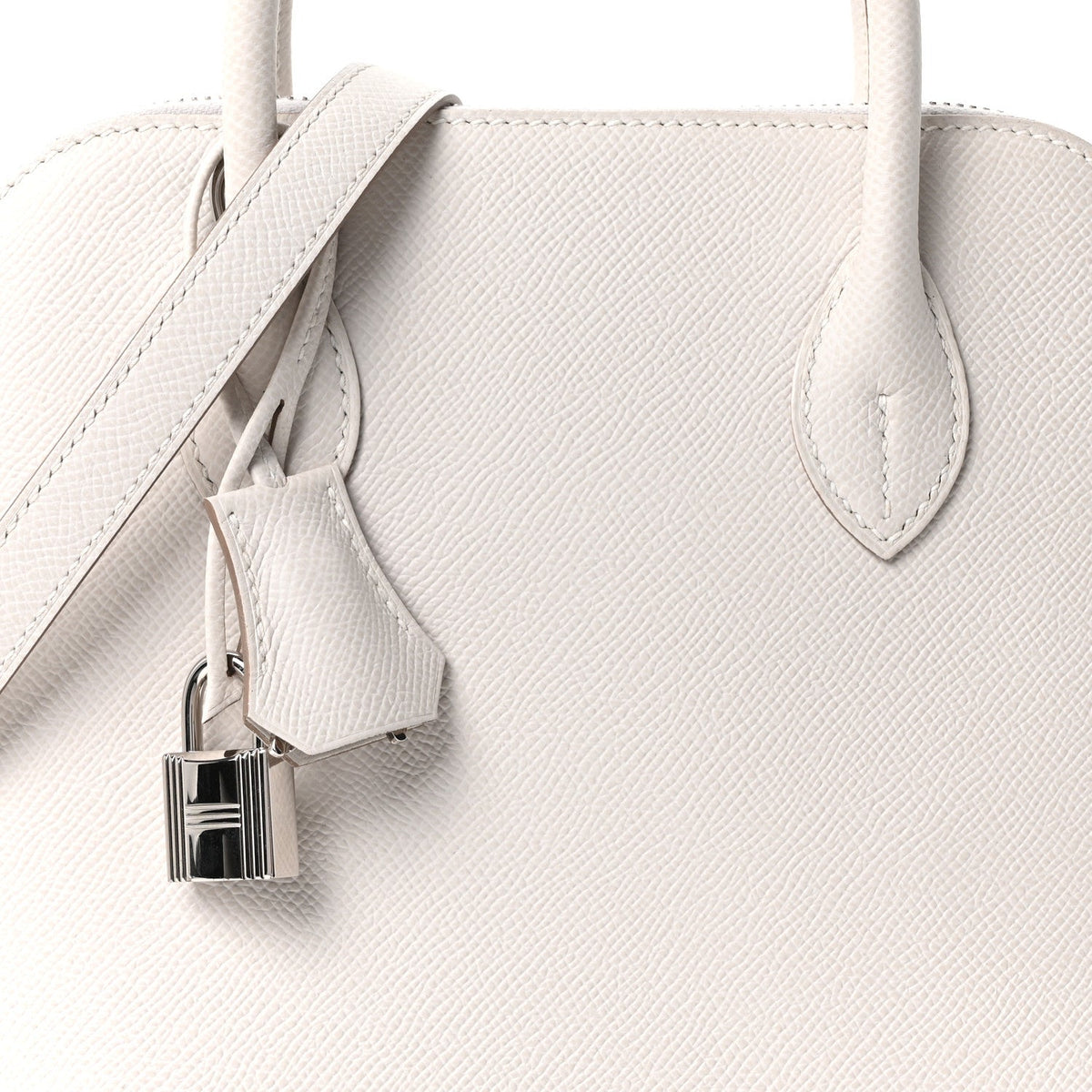 Hermès Bolide 1923 25 Craie Epsom Silver Hardware