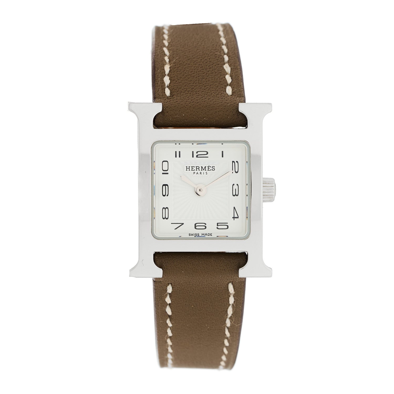 HERMES H WATCH 17.2mm STAINLESS STEEL ETOUPE SWIFT