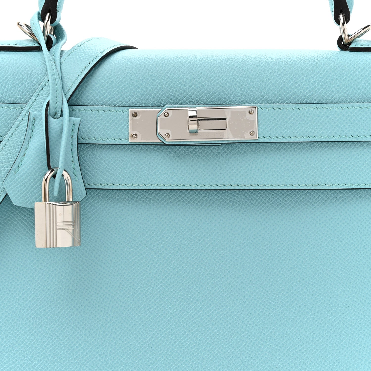 Hermes Kelly 28 Sellier Bleu Atoll Epsom Silver Hardware