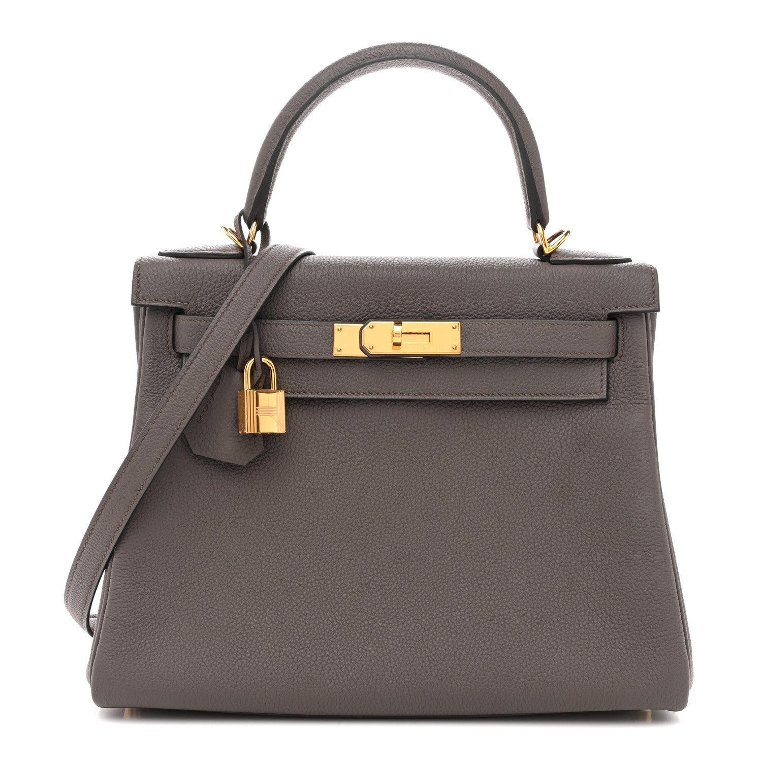 HERMES KELLY 28 RETOURNE ETAIN TOGO GOLD HARDWARE