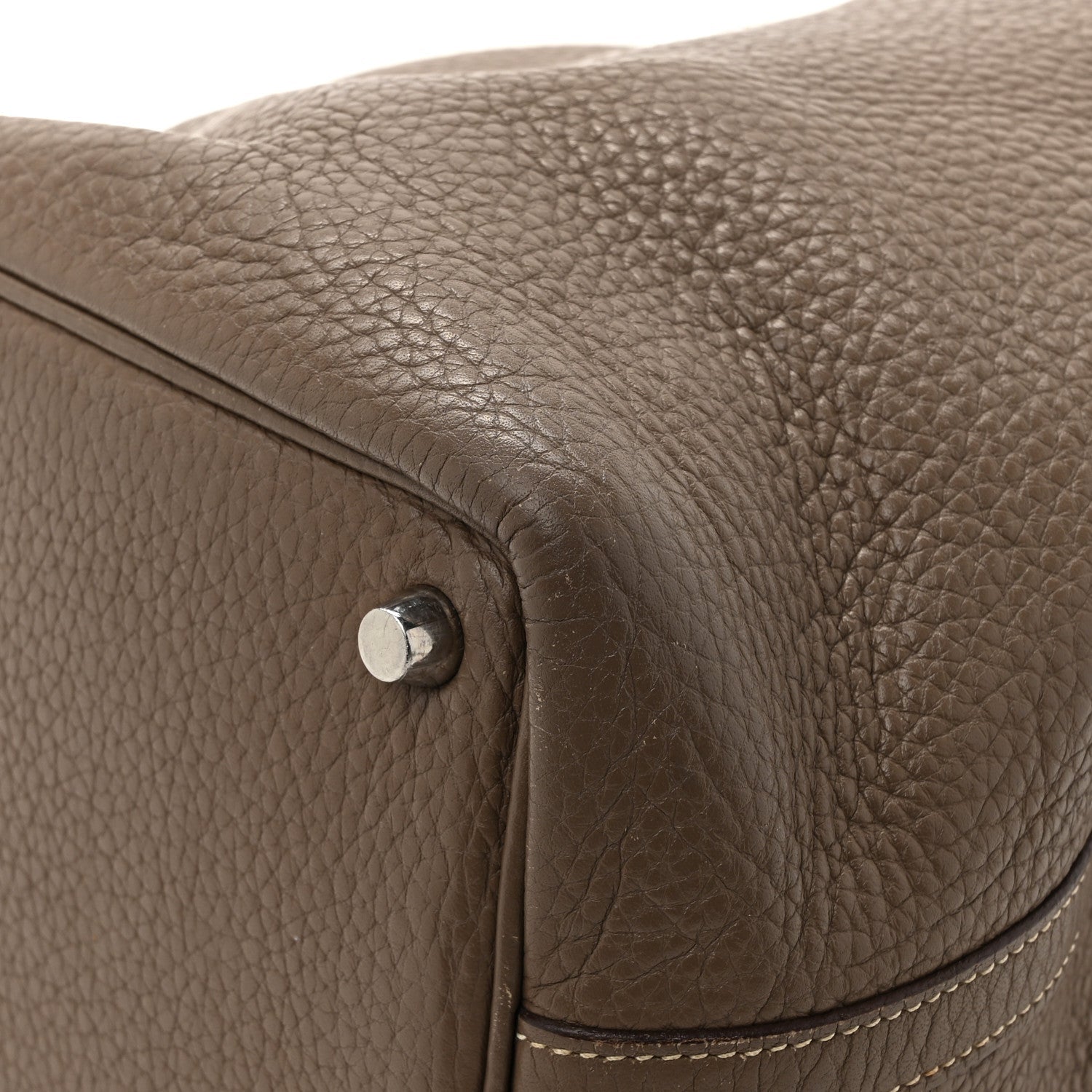 HERMES PICOTIN LOCK PM 18 ETOUPE TAURILLON CLEMENCE SILVER HARDWARE