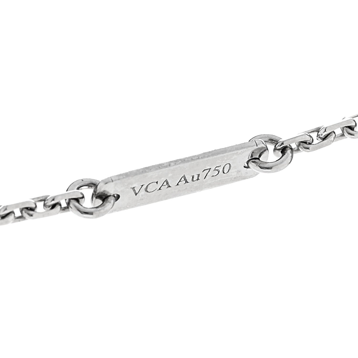 VAN CLEEF & ARPELS SMALL LOTUS PENDANT NECKLACE DIAMOND 18K WHITE GOLD