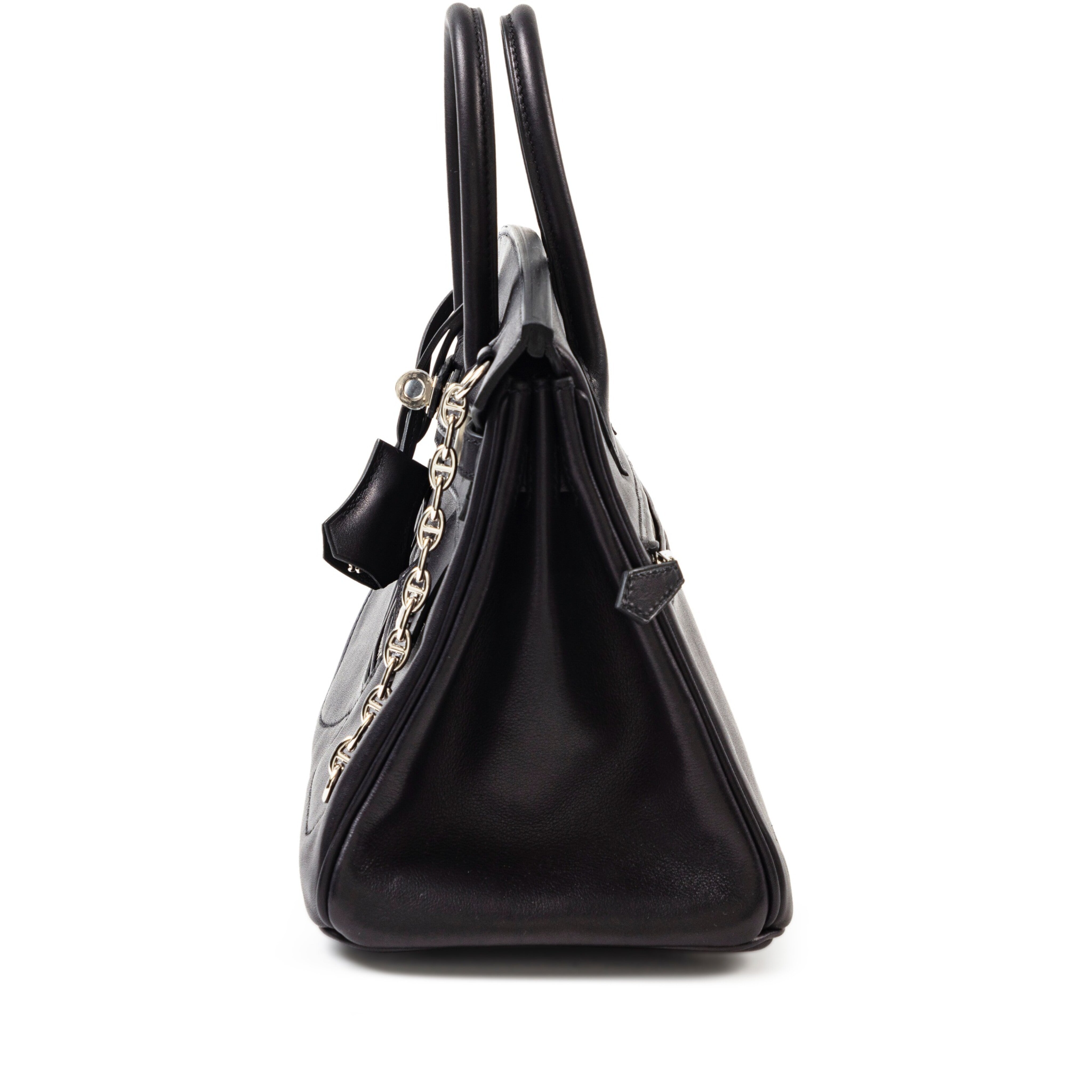 HERMES BIRKIN ROCK 25 LIMITED EDITION BLACK VOLUPTO SILVER HARDWARE