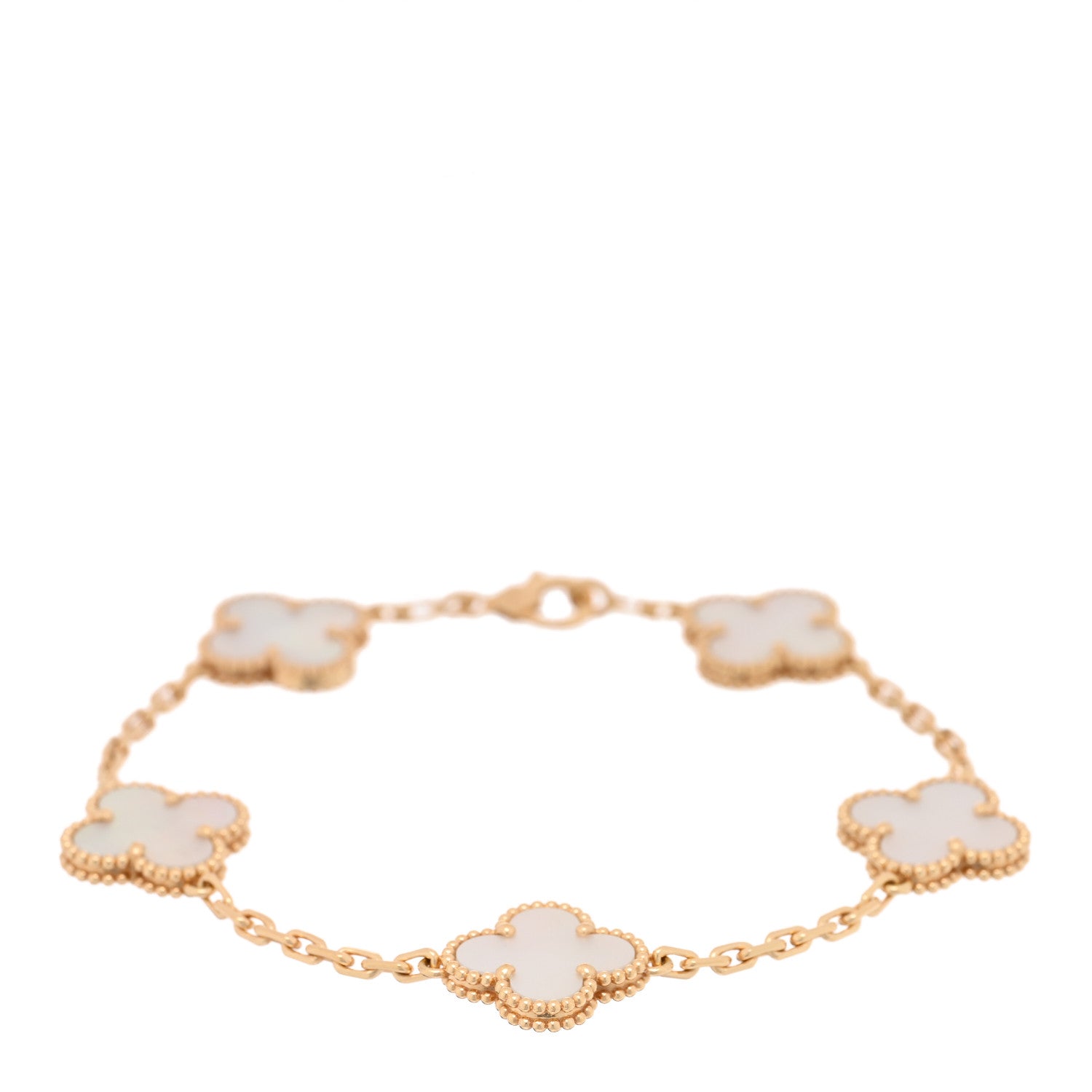 ヴァンクリーフ&アーペル ヴィンテージアルハンブラ 5モチーフ ブレスレット マザーオブパール 18K イエローゴールド VAN CLEEF & ARPELS VINTAGE ALHAMBRA 5 MOTIFS BRACELET MOTHER OF PEARL 18K YELLOW GOLD