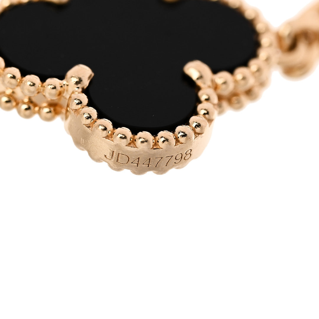 ヴァンクリーフ&アーペル ヴィンテージアルハンブラ 5モチーフ ブレスレット ブラックオニキス 18K イエローゴールド VAN CLEEF & ARPELS VINTAGE ALHAMBRA 5 MOTIFS BRACELET BLACK ONYX 18K YELLOW GOLD