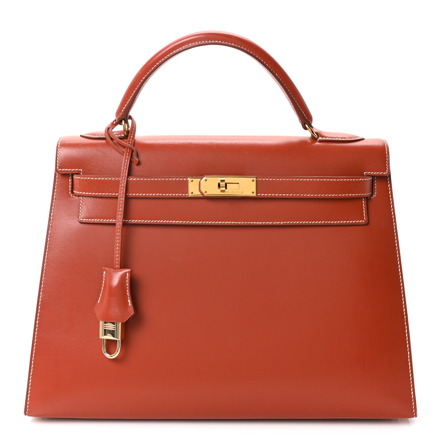 エルメス ケリー32 外縫い Brique ボックス ゴールド金具 HERMES KELLY32 SELLIER BRIQUE BOX GOLD HARDWARE