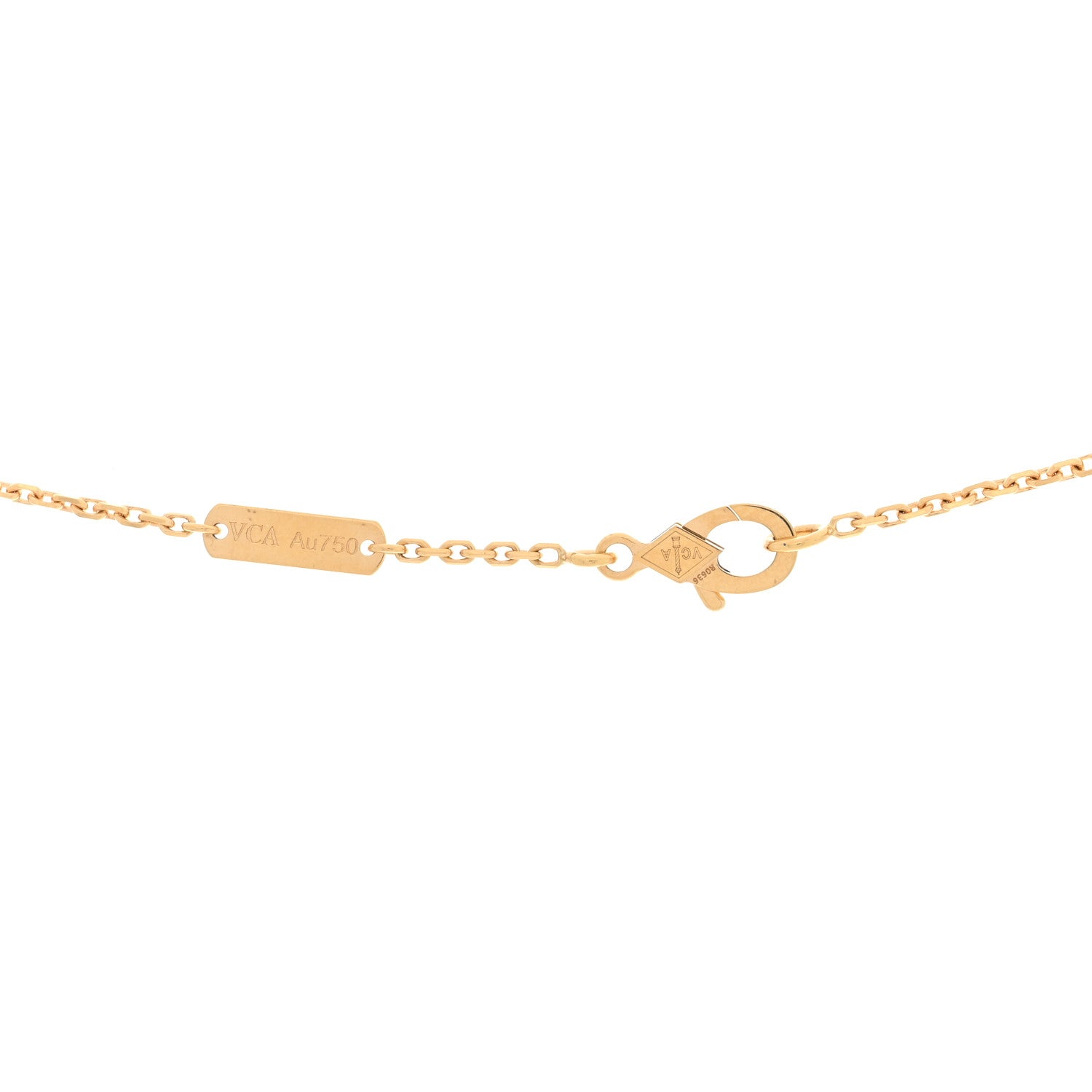 Van Cleef & Arpels 18K Yellow Gold Black Onyx Vintage Alhambra Pendant Necklace