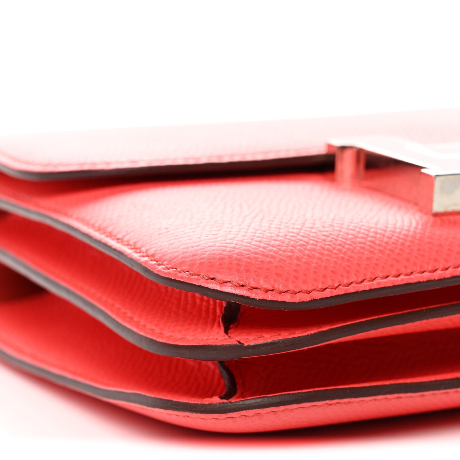 HERMES MINI CONSTANCE 18 ROSE TEXAS ROUGE DE COEUR EPSOM SILVER HARDWARE