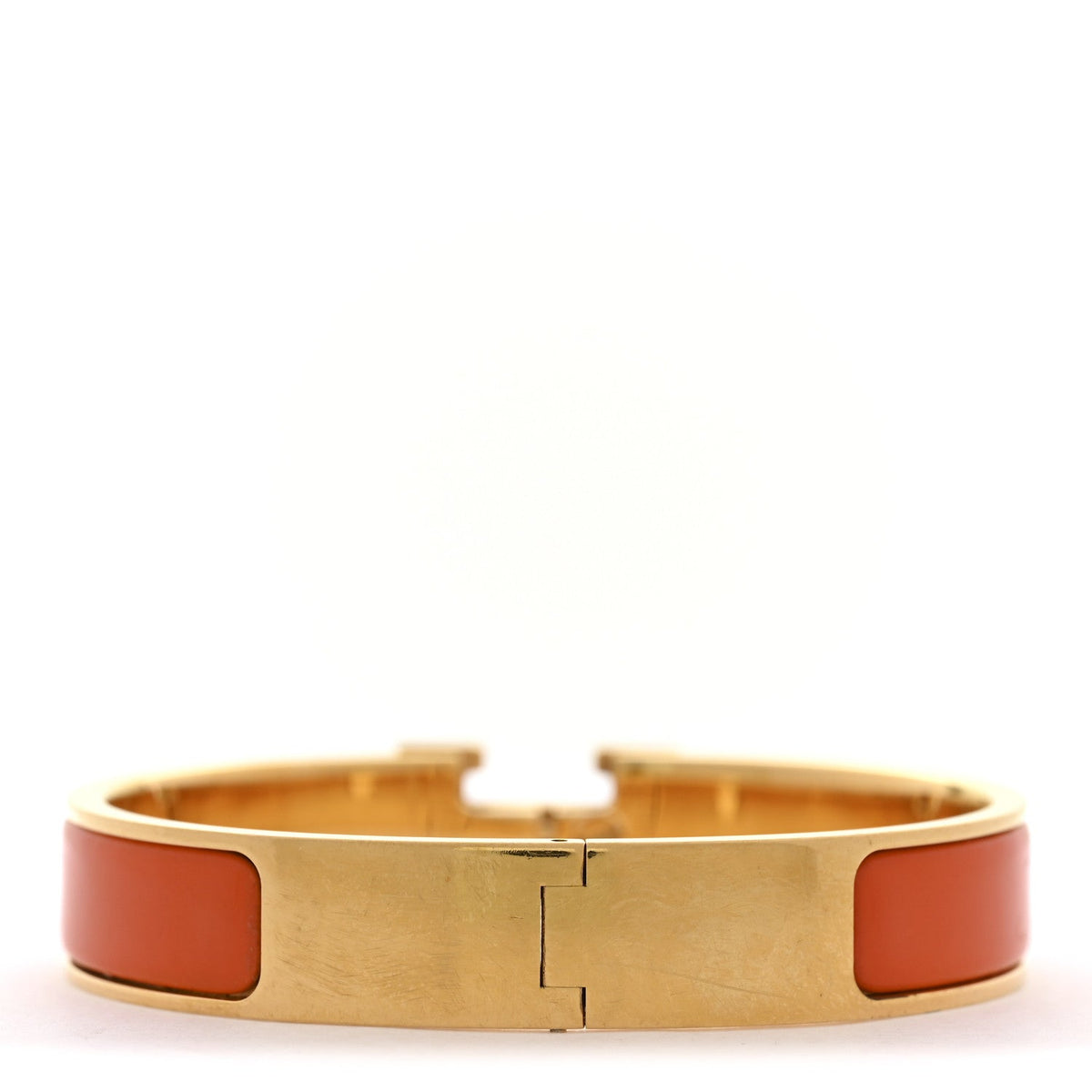 エルメス クリッククラック H ブレスレット エナメル ナロー PM オレンジ HERMES CLIC CLAC H BRACELET ENAMEL NARROW PM ORANGE