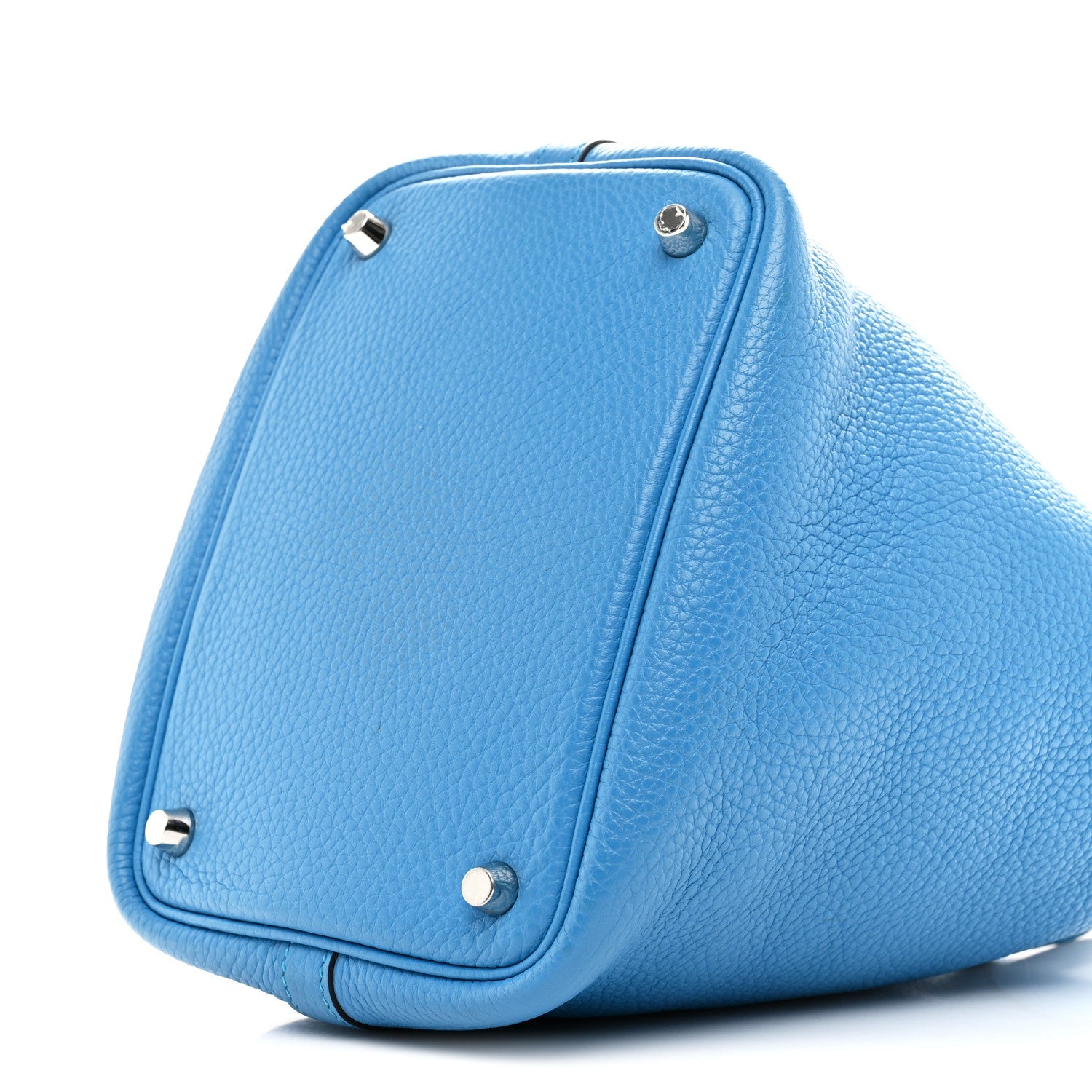 HERMES PICOTIN LOCK PM 18 BLEU ZANZIBAR TAURILLON CLEMENCE SILVER HARDWARE